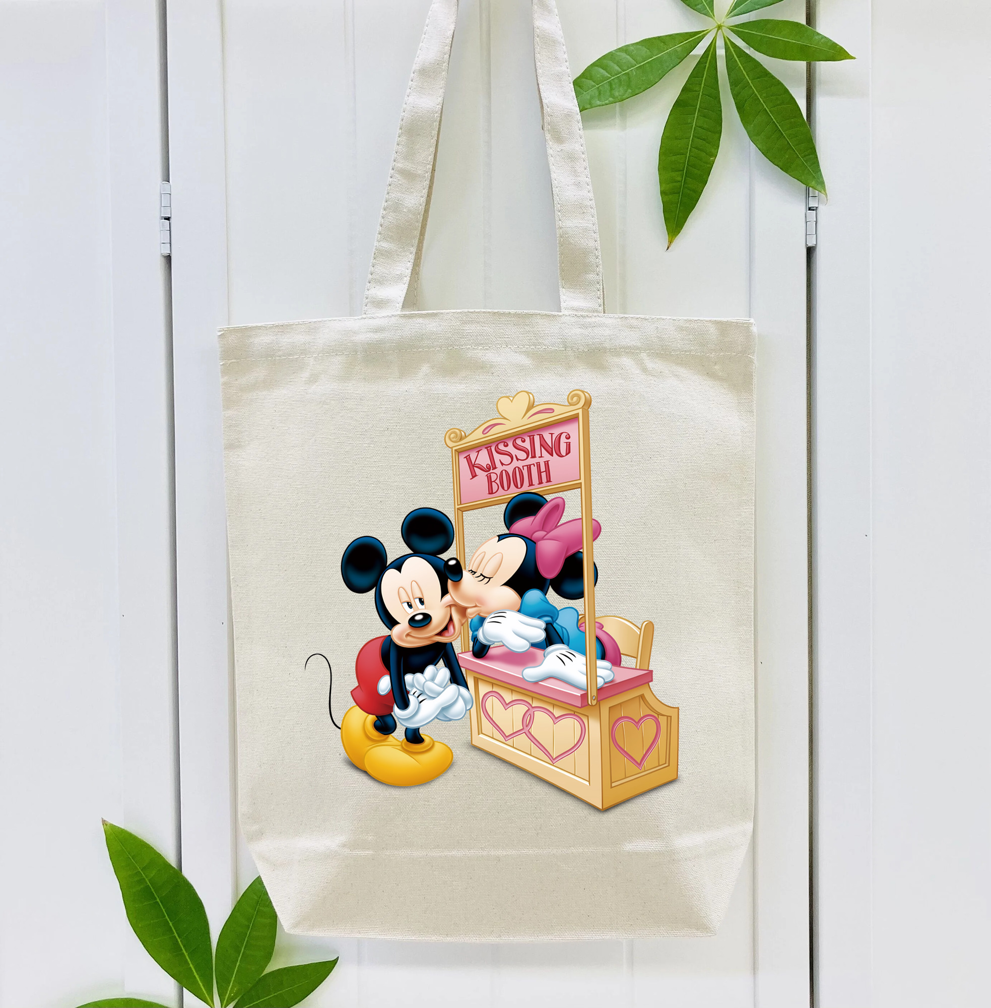 ミッキーマウス Mickey Mouse 縦型キャンバス生地手提げバッグ　トートバッグ