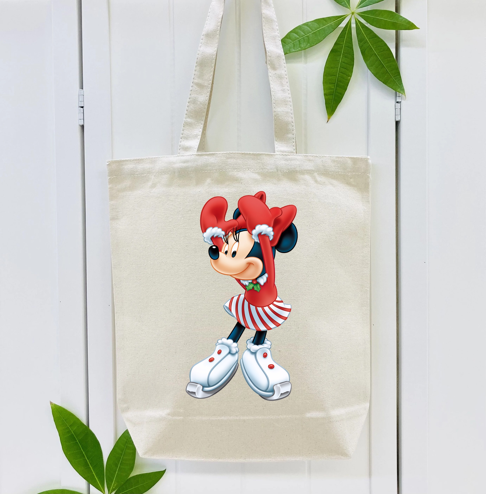 ミッキーマウス Mickey Mouse 縦型キャンバス生地手提げバッグ　トートバッグ