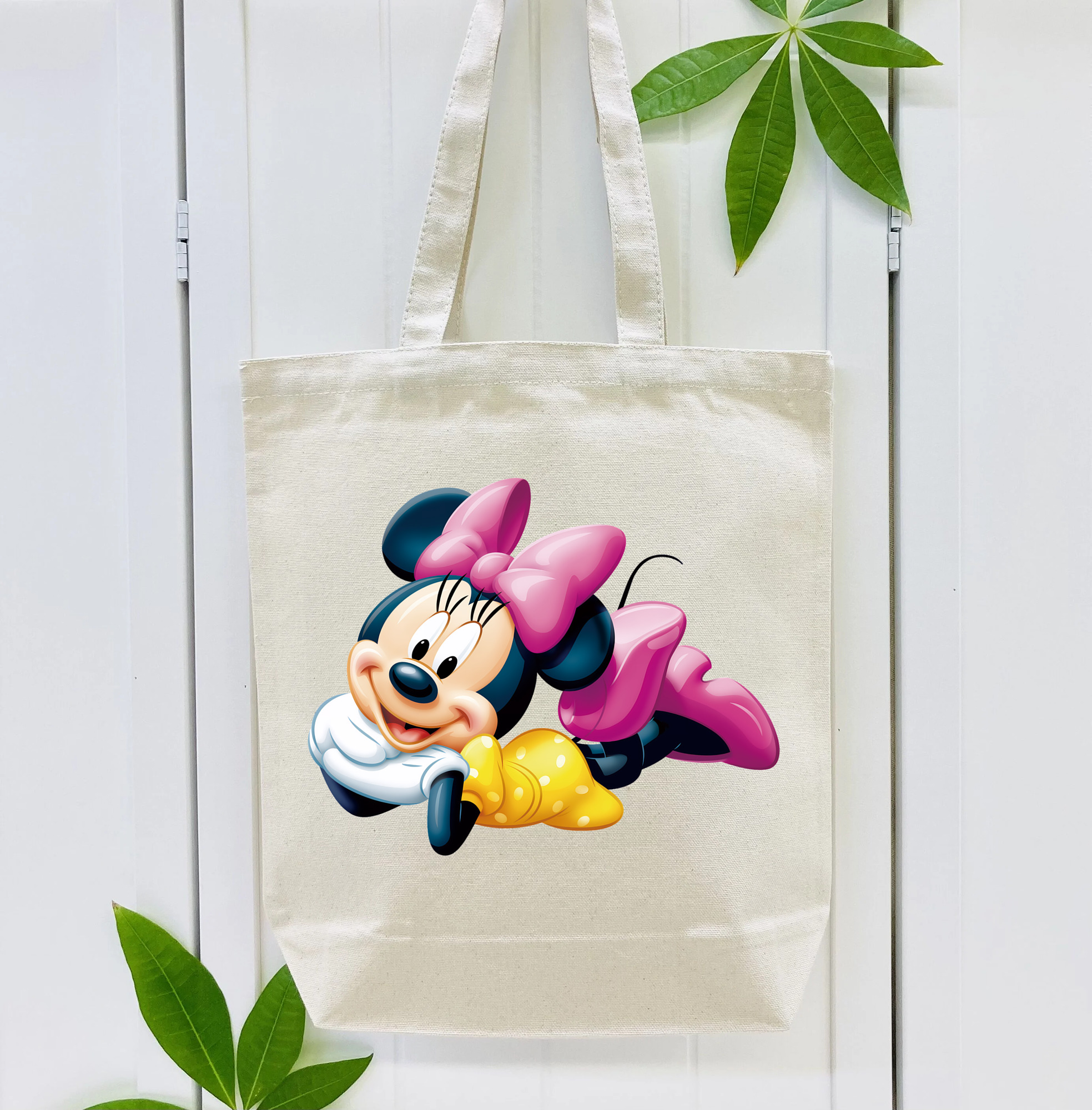 ミッキーマウス Mickey Mouse 縦型キャンバス生地手提げバッグ　トートバッグ