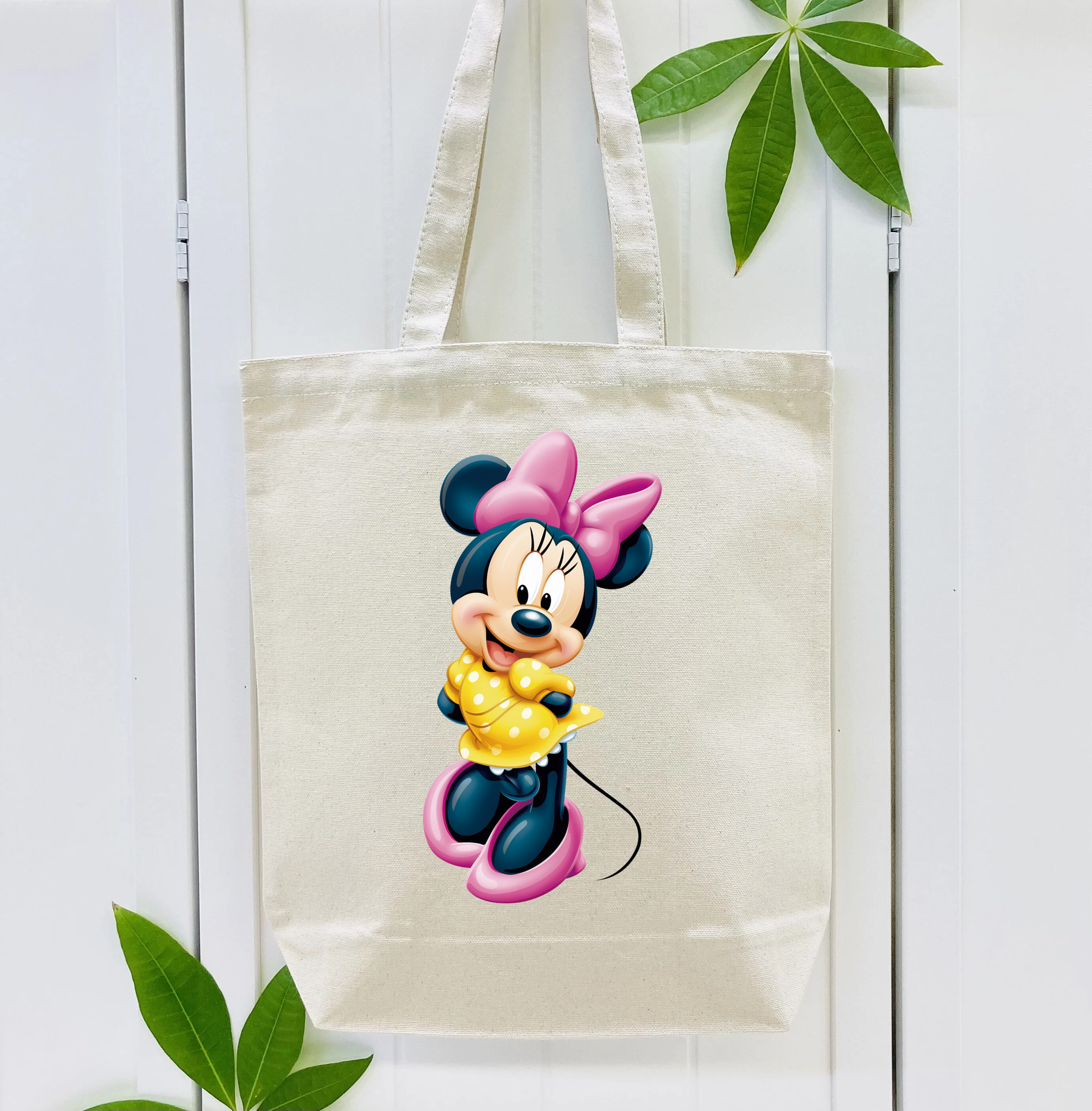 ミッキーマウス Mickey Mouse 縦型キャンバス生地手提げバッグ　トートバッグ