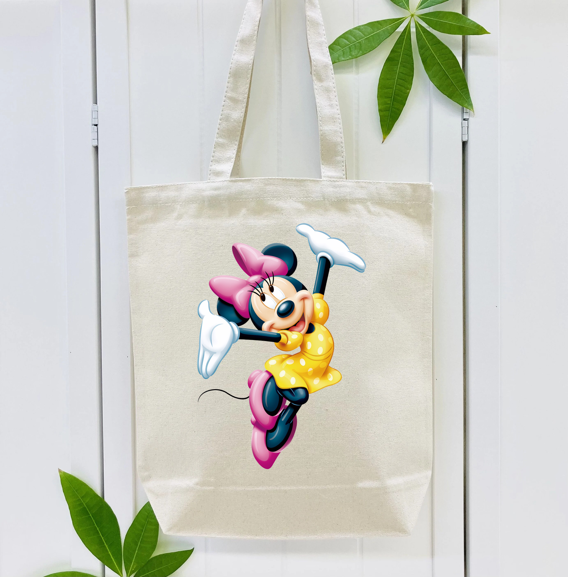 ミッキーマウス Mickey Mouse 縦型キャンバス生地手提げバッグ　トートバッグ