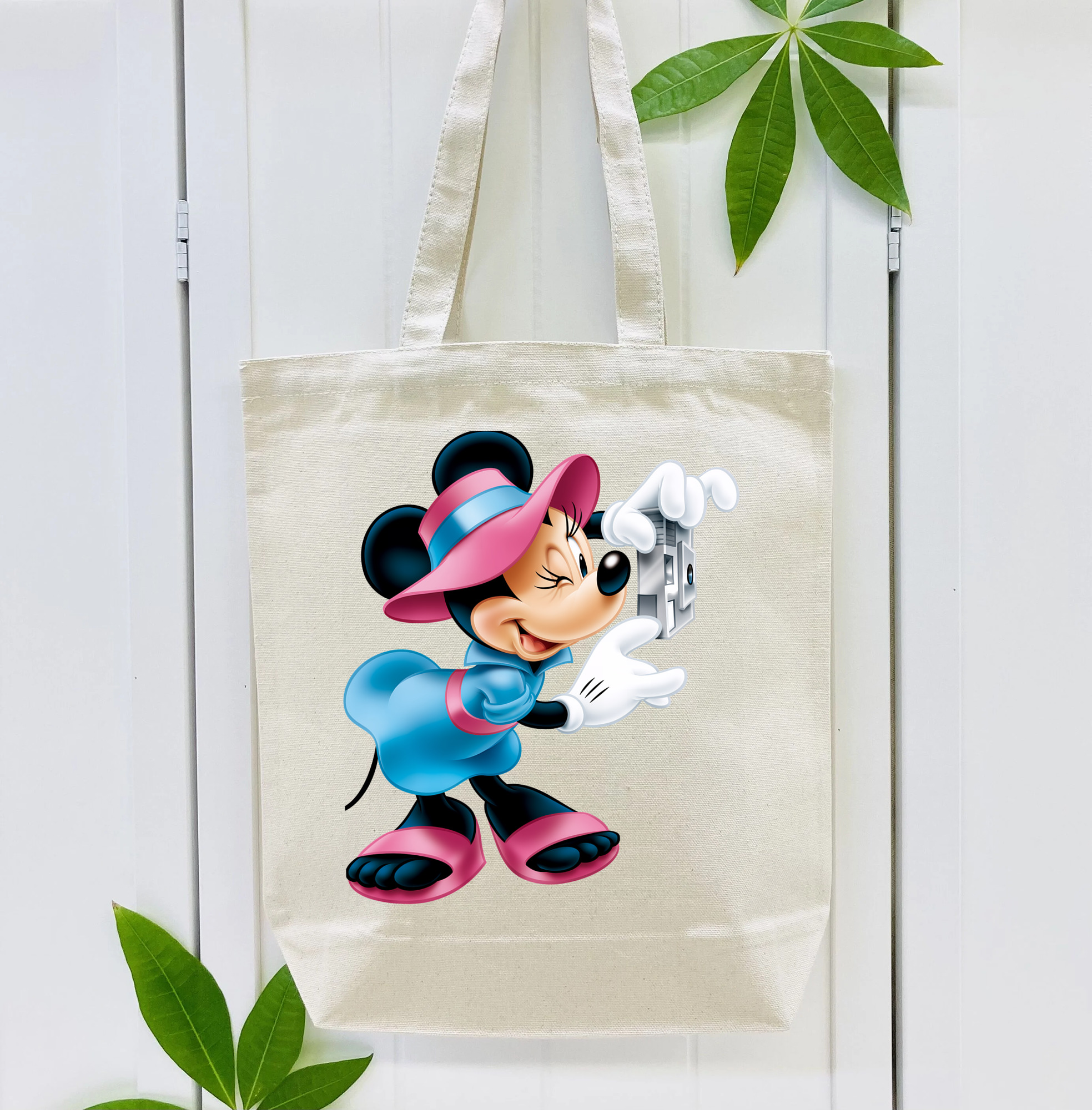 ミッキーマウス Mickey Mouse 縦型キャンバス生地手提げバッグ　トートバッグ