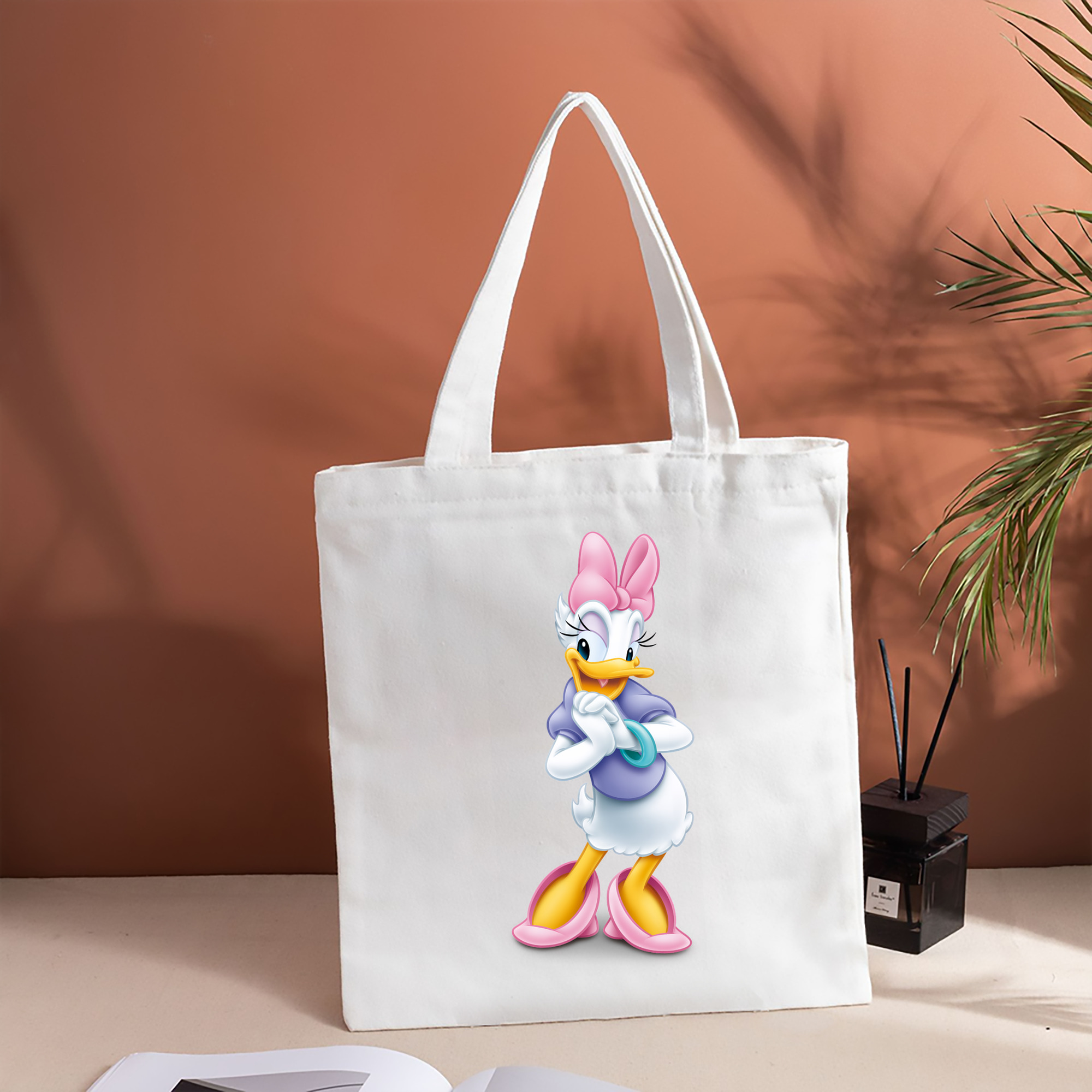 ミッキーマウス Mickey Mouse 縦型キャンバス生地手提げバッグ　トートバッグ