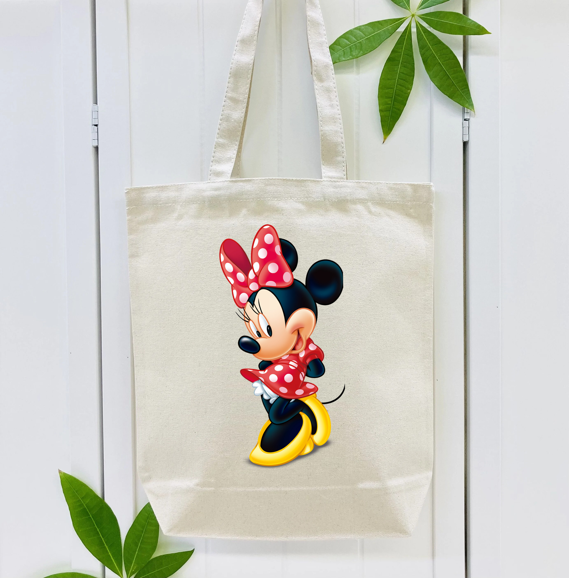 ミッキーマウス Mickey Mouse 縦型キャンバス生地手提げバッグ　トートバッグ