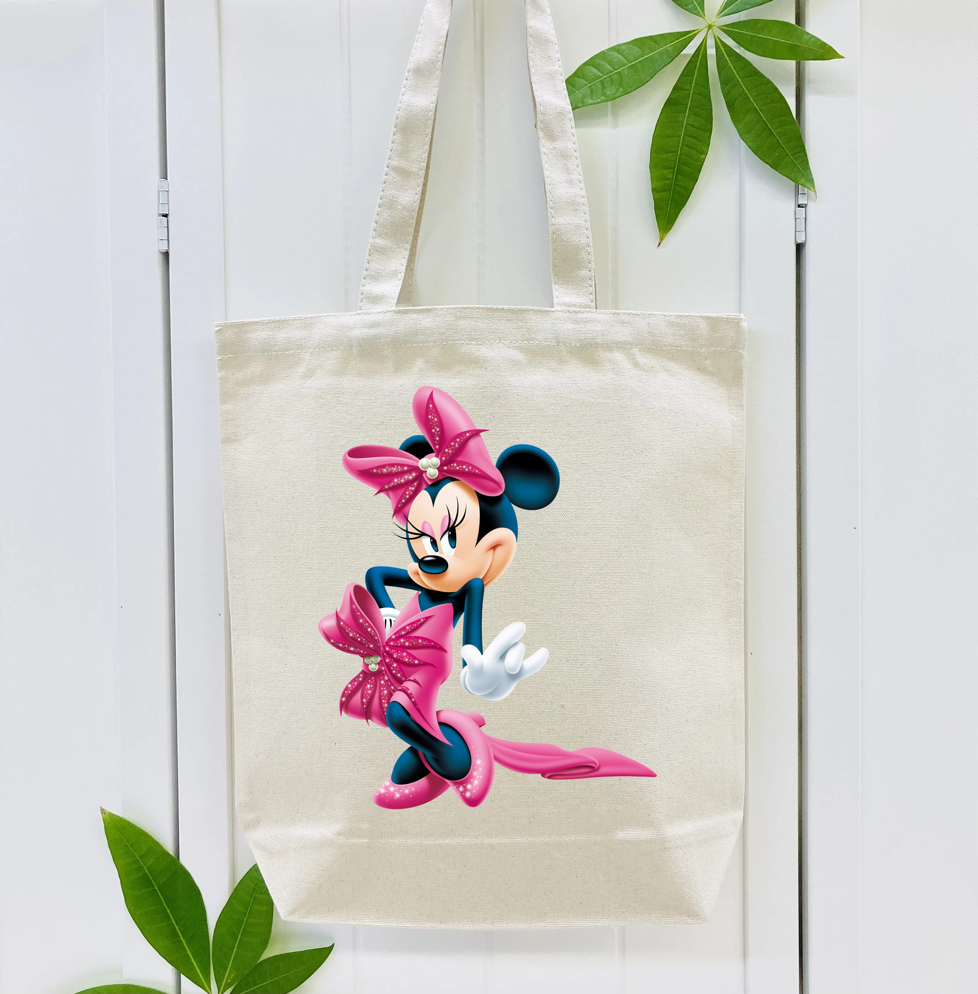 ミッキーマウス Mickey Mouse 縦型キャンバス生地手提げバッグ　トートバッグ