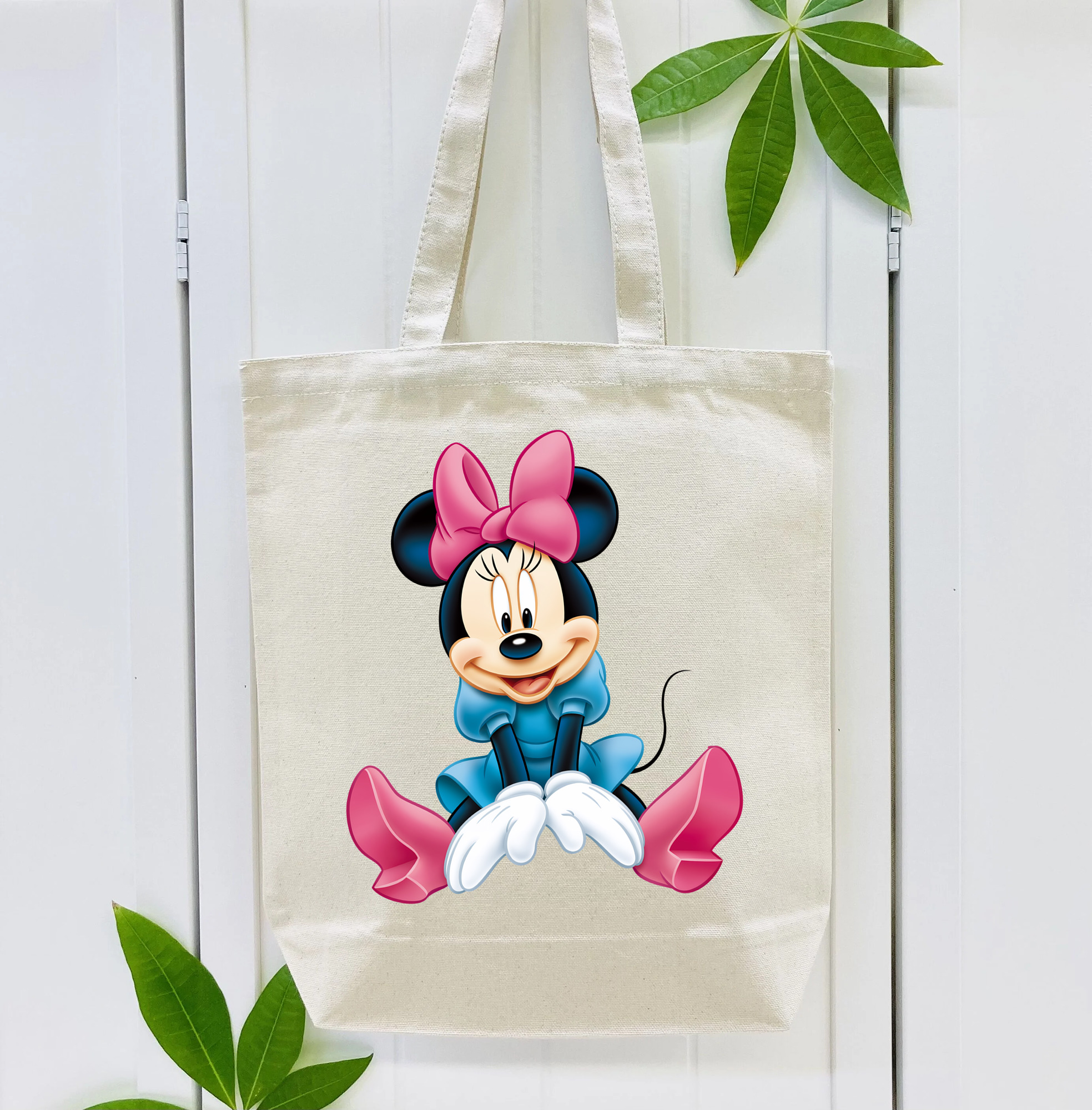 ミッキーマウス Mickey Mouse 縦型キャンバス生地手提げバッグ　トートバッグ