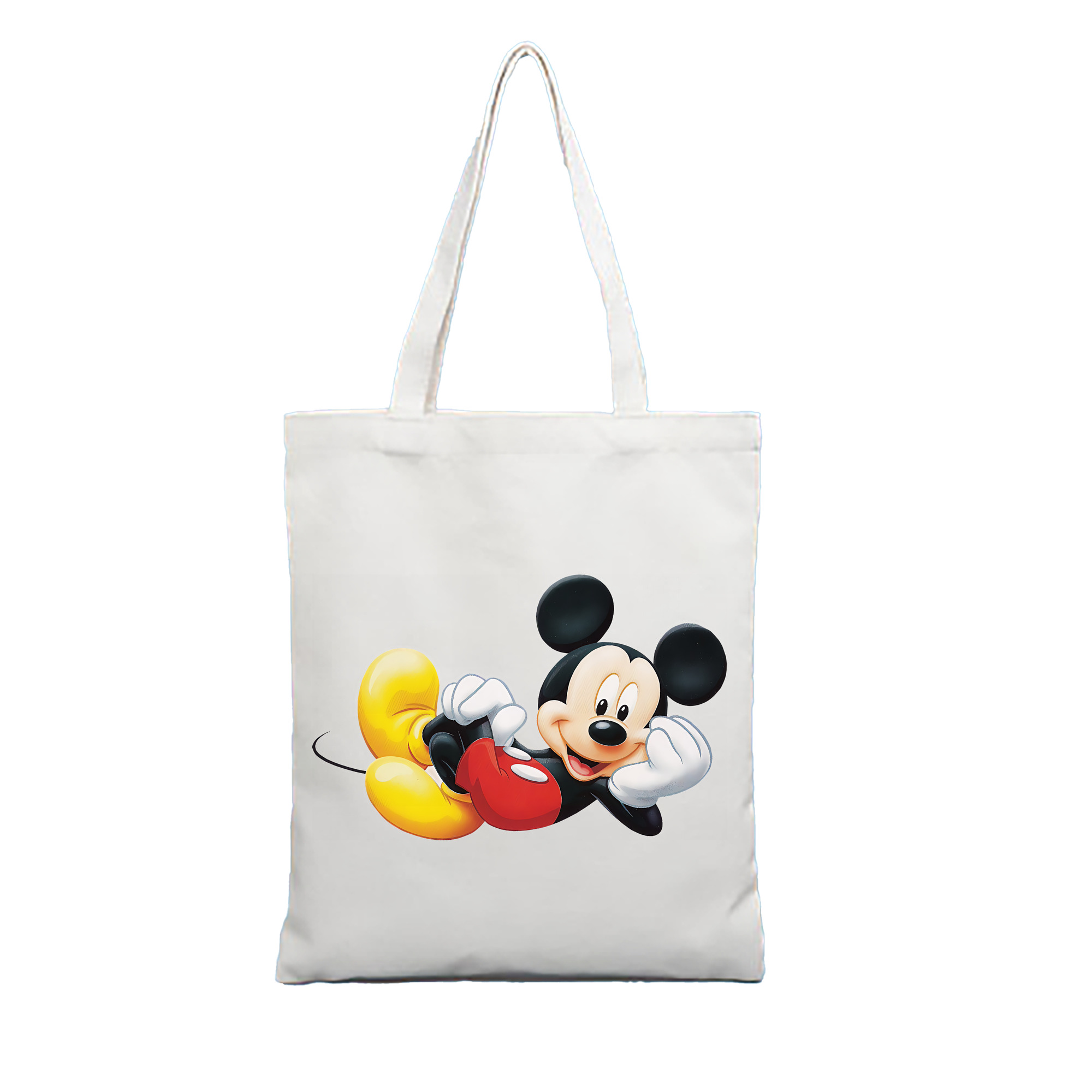 （画像用） ミッキーマウス Mickey Mouse 縦型キャンバス生地手提げバッグ　トートバッグ