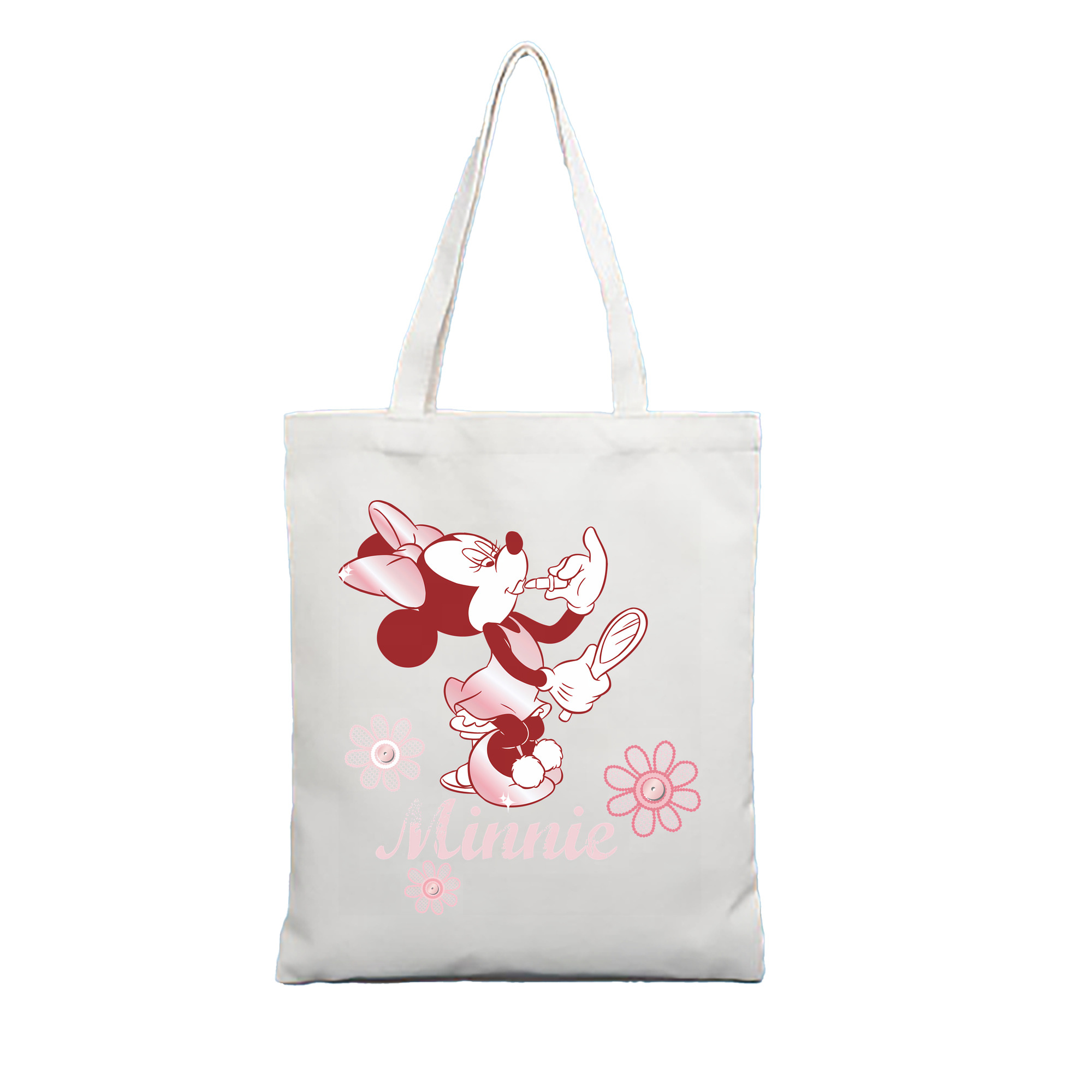 （画像用） ミッキーマウス Mickey Mouse 縦型キャンバス生地手提げバッグ　トートバッグ