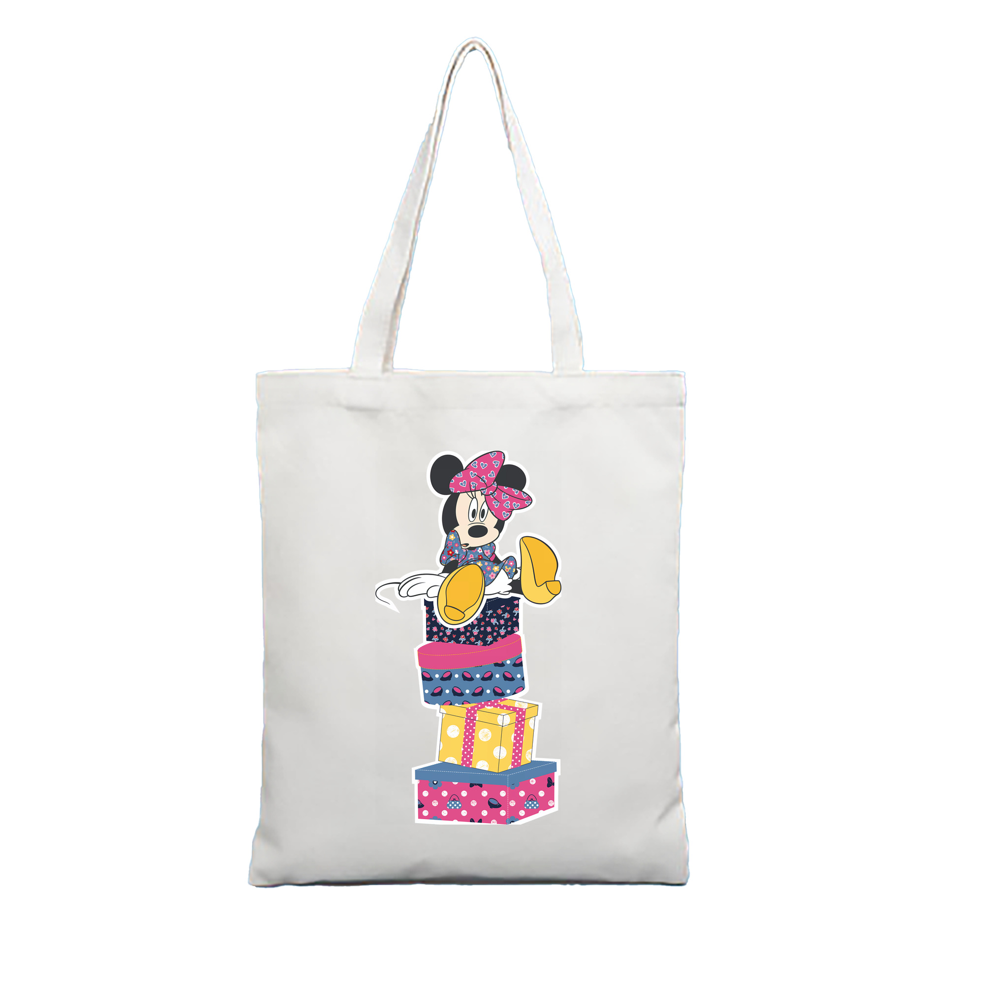 （画像用） ミッキーマウス Mickey Mouse 縦型キャンバス生地手提げバッグ　トートバッグ