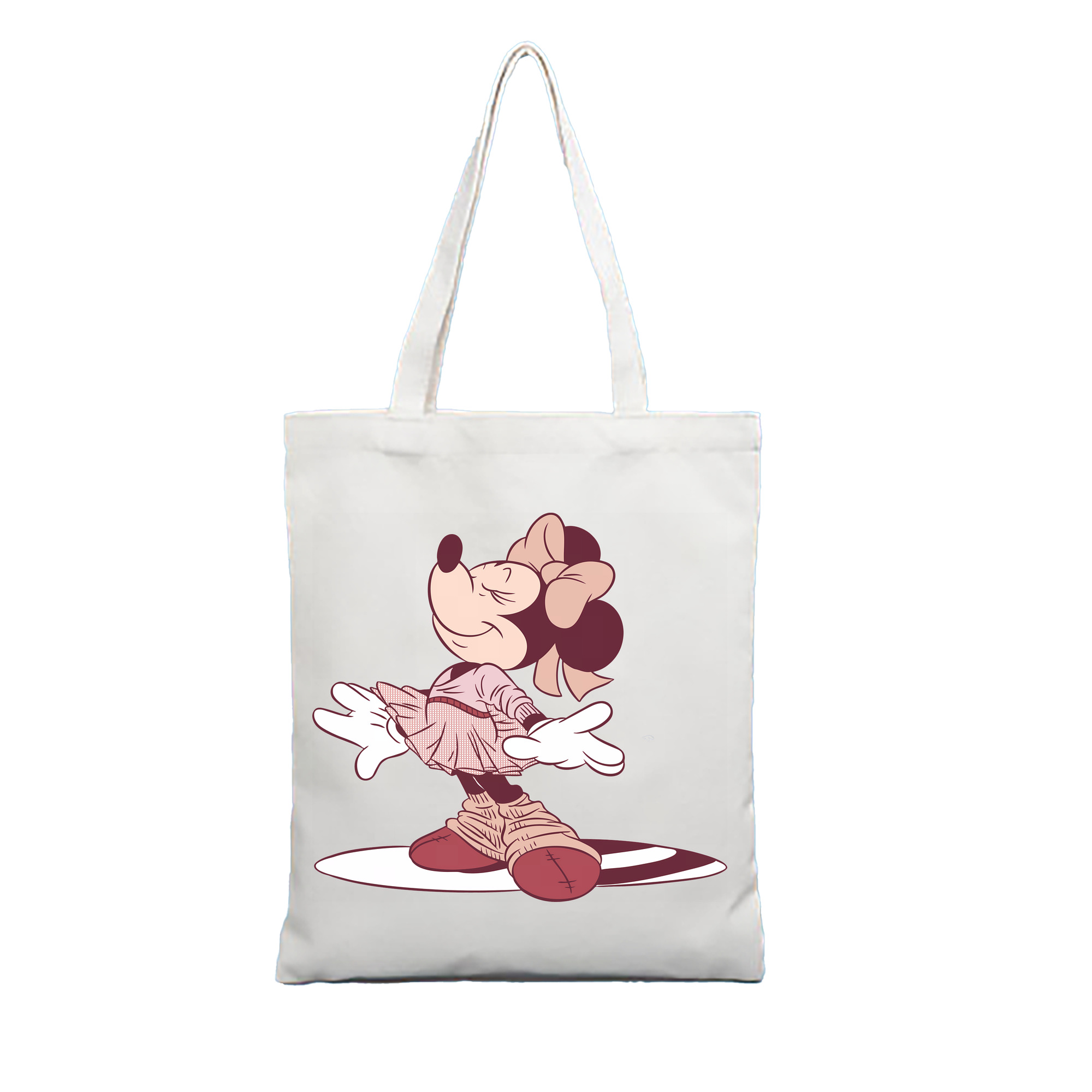 （画像用） ミッキーマウス Mickey Mouse 縦型キャンバス生地手提げバッグ　トートバッグ