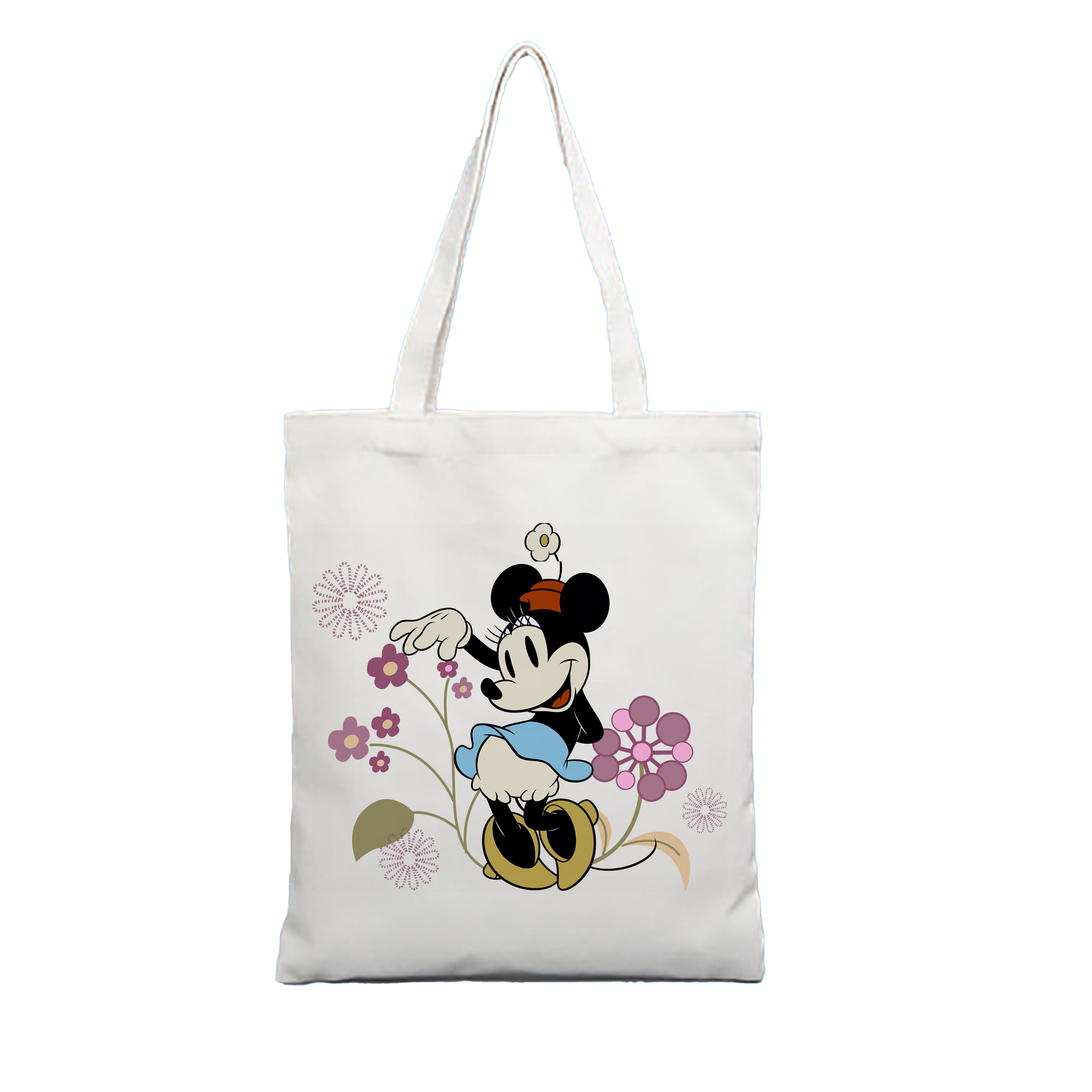 （画像用） ミッキーマウス Mickey Mouse 縦型キャンバス生地手提げバッグ　トートバッグ