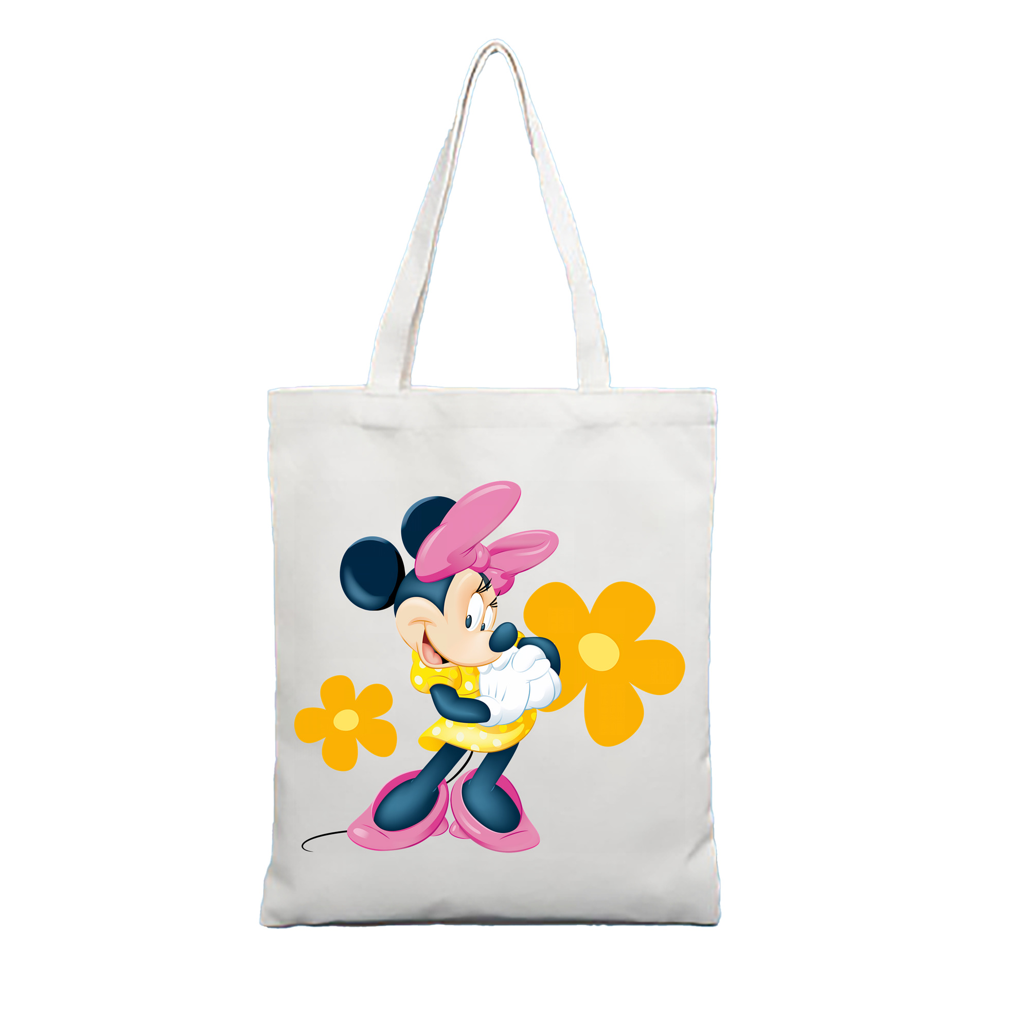 （画像用） ミッキーマウス Mickey Mouse 縦型キャンバス生地手提げバッグ　トートバッグ