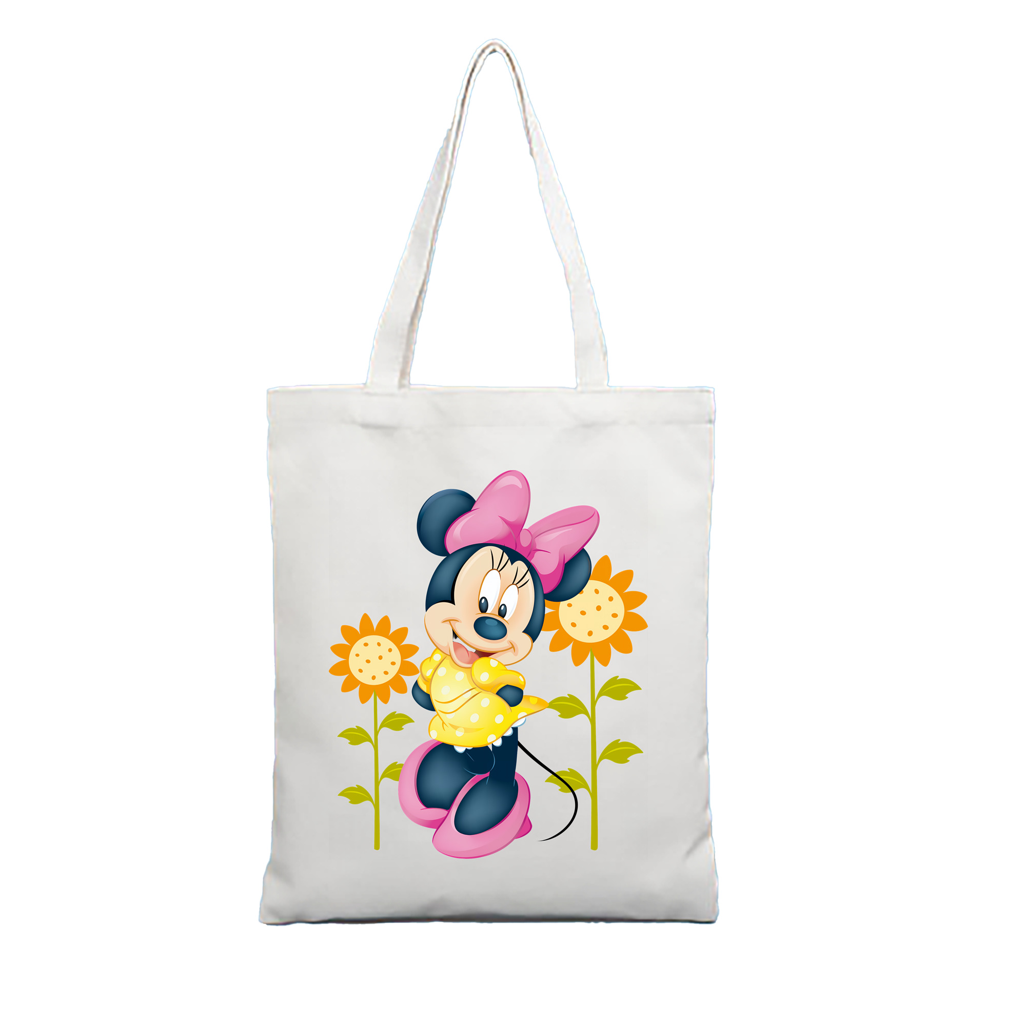 （画像用） ミッキーマウス Mickey Mouse 縦型キャンバス生地手提げバッグ　トートバッグ