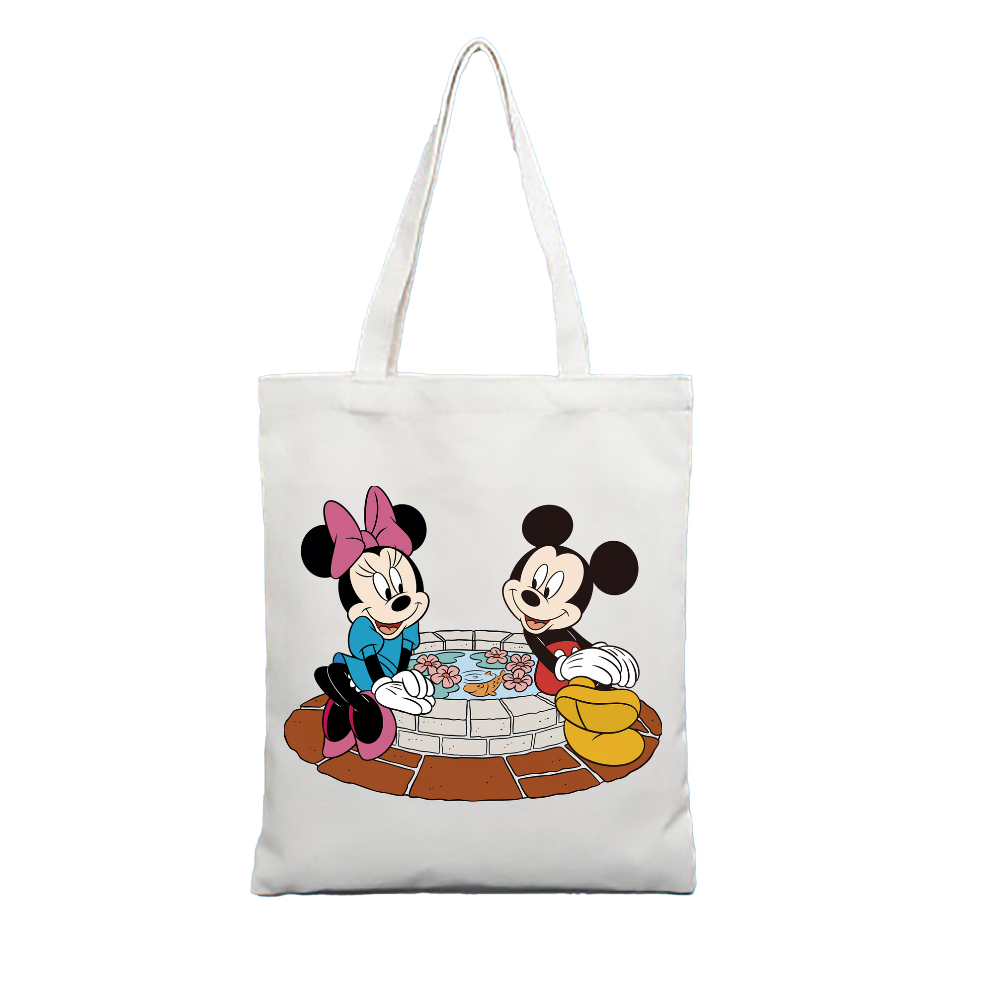 （画像用） ミッキーマウス Mickey Mouse 縦型キャンバス生地手提げバッグ　トートバッグ