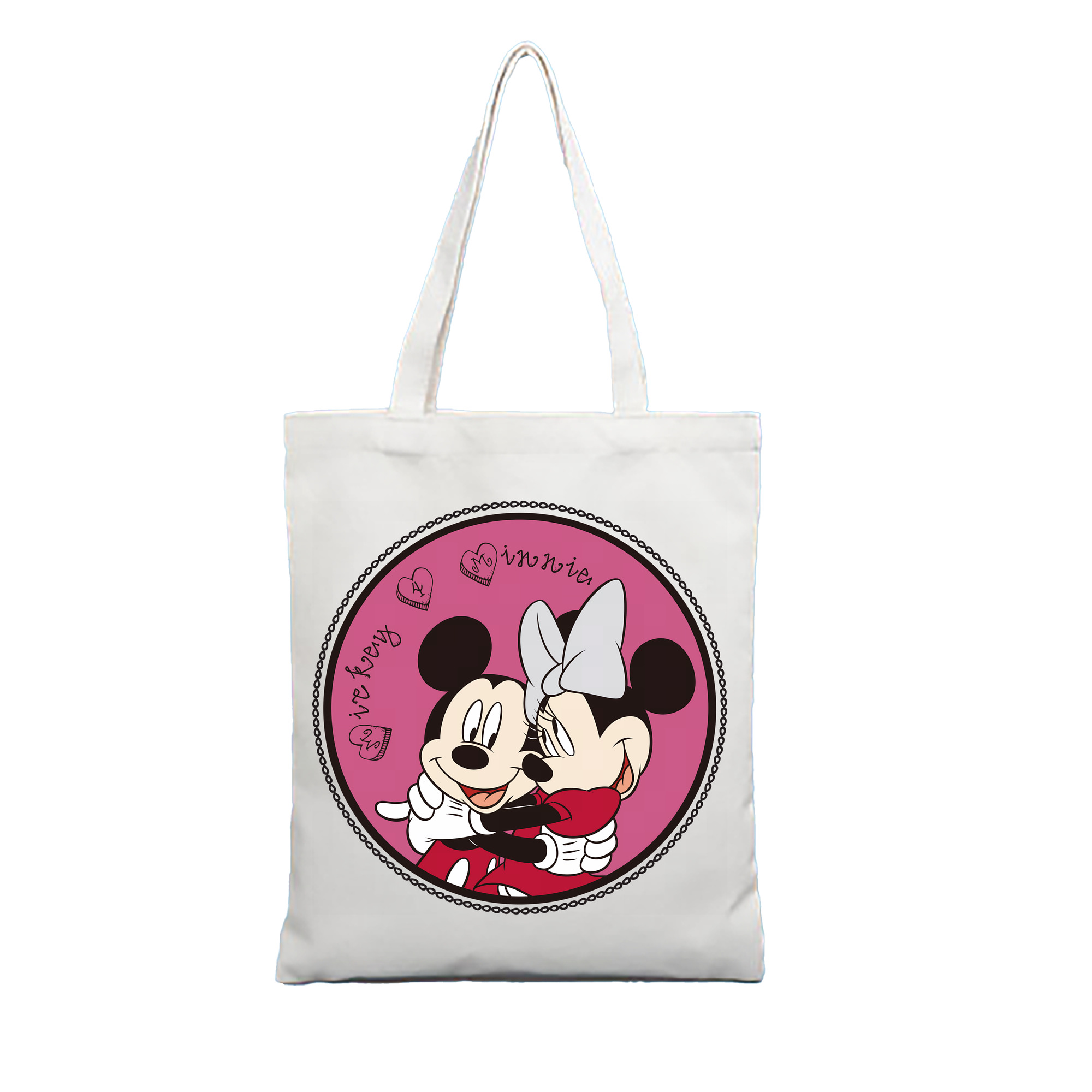 （画像用） ミッキーマウス Mickey Mouse 縦型キャンバス生地手提げバッグ　トートバッグ