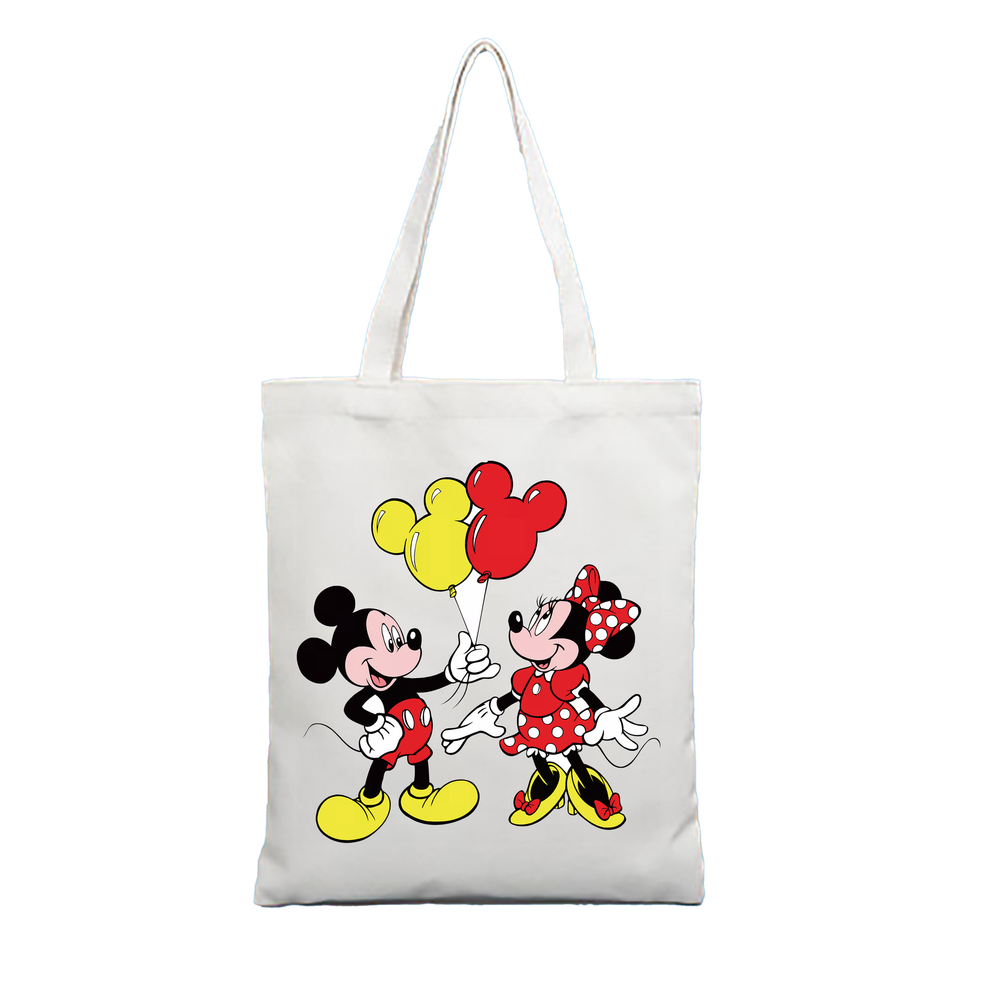 （画像用） ミッキーマウス Mickey Mouse 縦型キャンバス生地手提げバッグ　トートバッグ