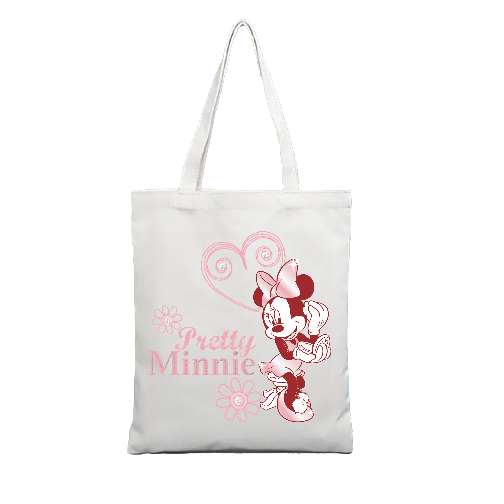 （画像用） ミッキーマウス Mickey Mouse 縦型キャンバス生地手提げバッグ　トートバッグ