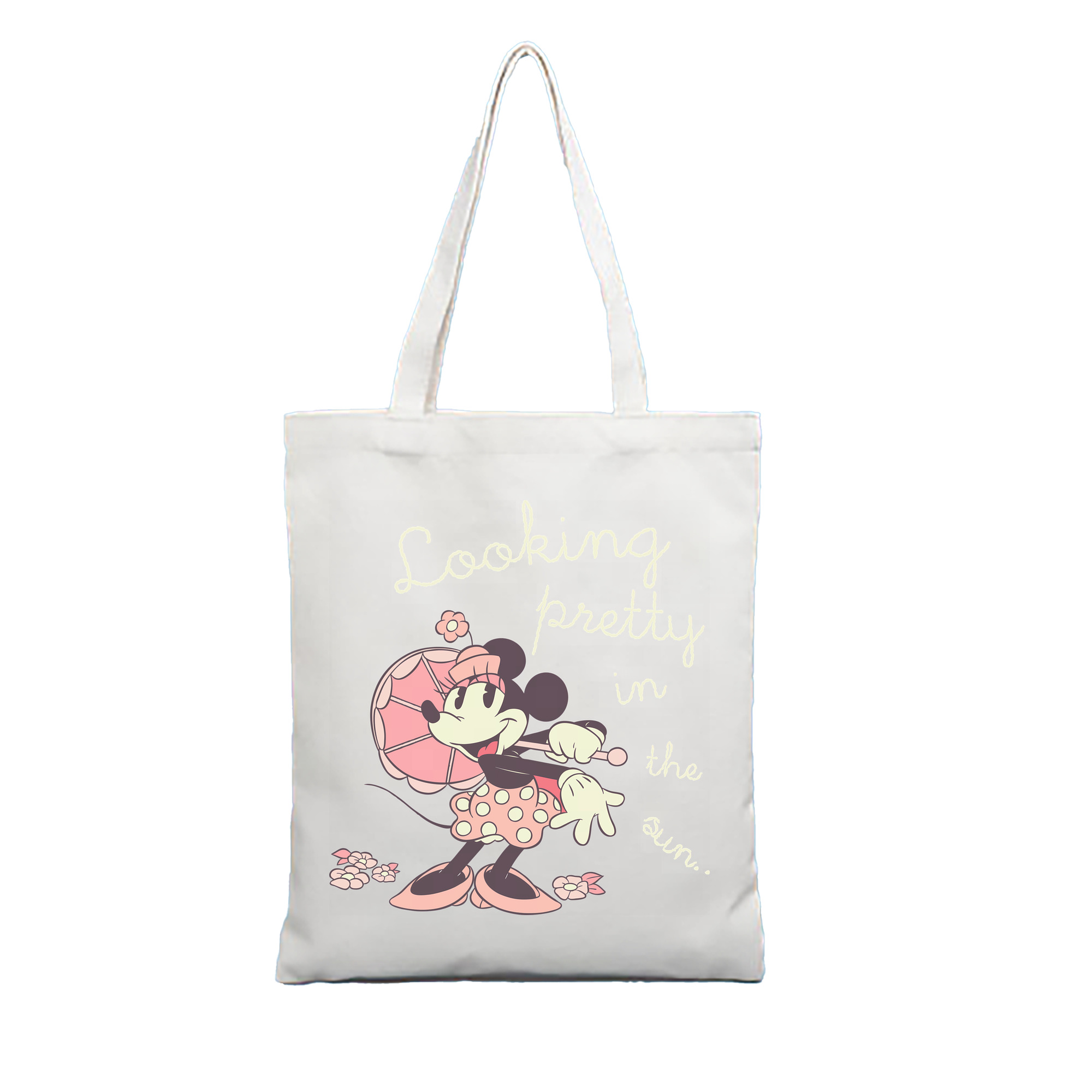 （画像用） ミッキーマウス Mickey Mouse 縦型キャンバス生地手提げバッグ　トートバッグ