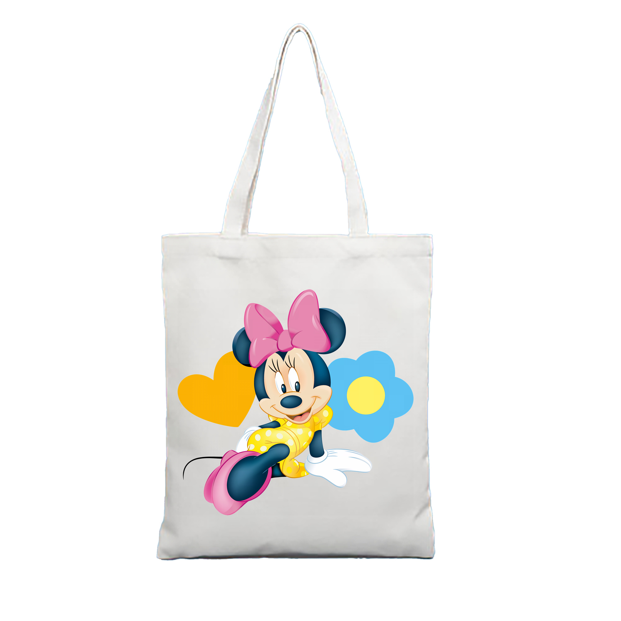 （画像用） ミッキーマウス Mickey Mouse 縦型キャンバス生地手提げバッグ　トートバッグ
