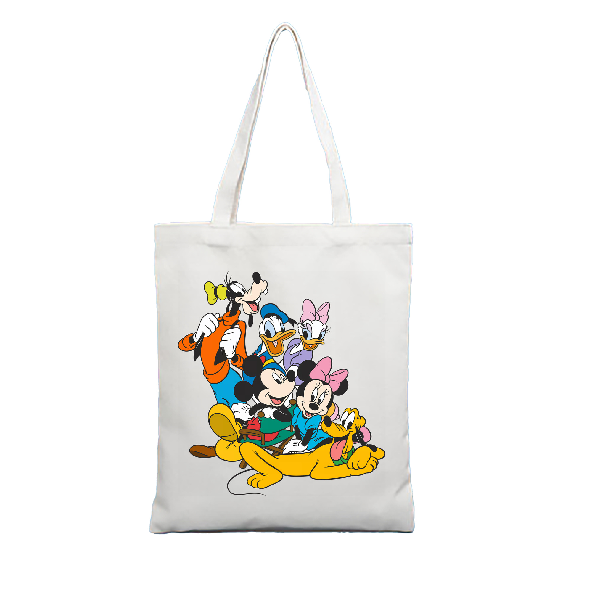 （画像用） ミッキーマウス Mickey Mouse 縦型キャンバス生地手提げバッグ　トートバッグ