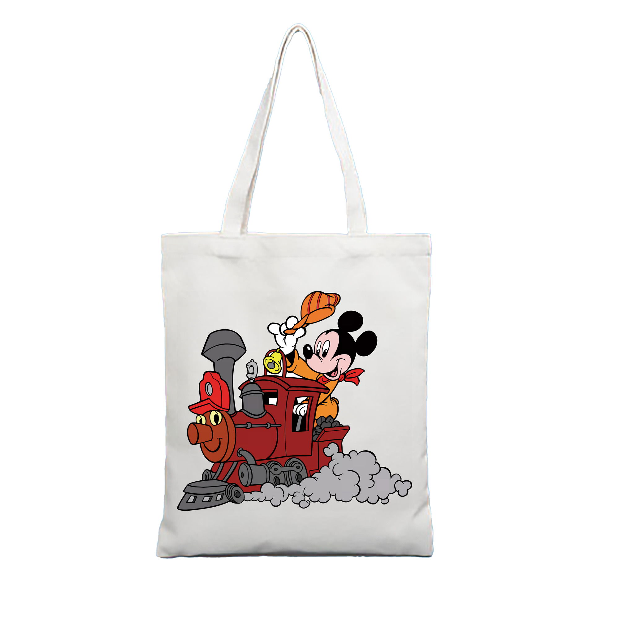 （画像用） ミッキーマウス Mickey Mouse 縦型キャンバス生地手提げバッグ　トートバッグ