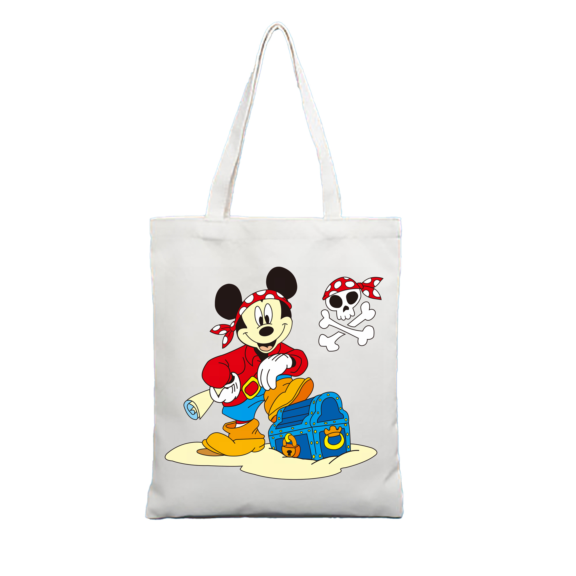 （画像用） ミッキーマウス Mickey Mouse 縦型キャンバス生地手提げバッグ　トートバッグ