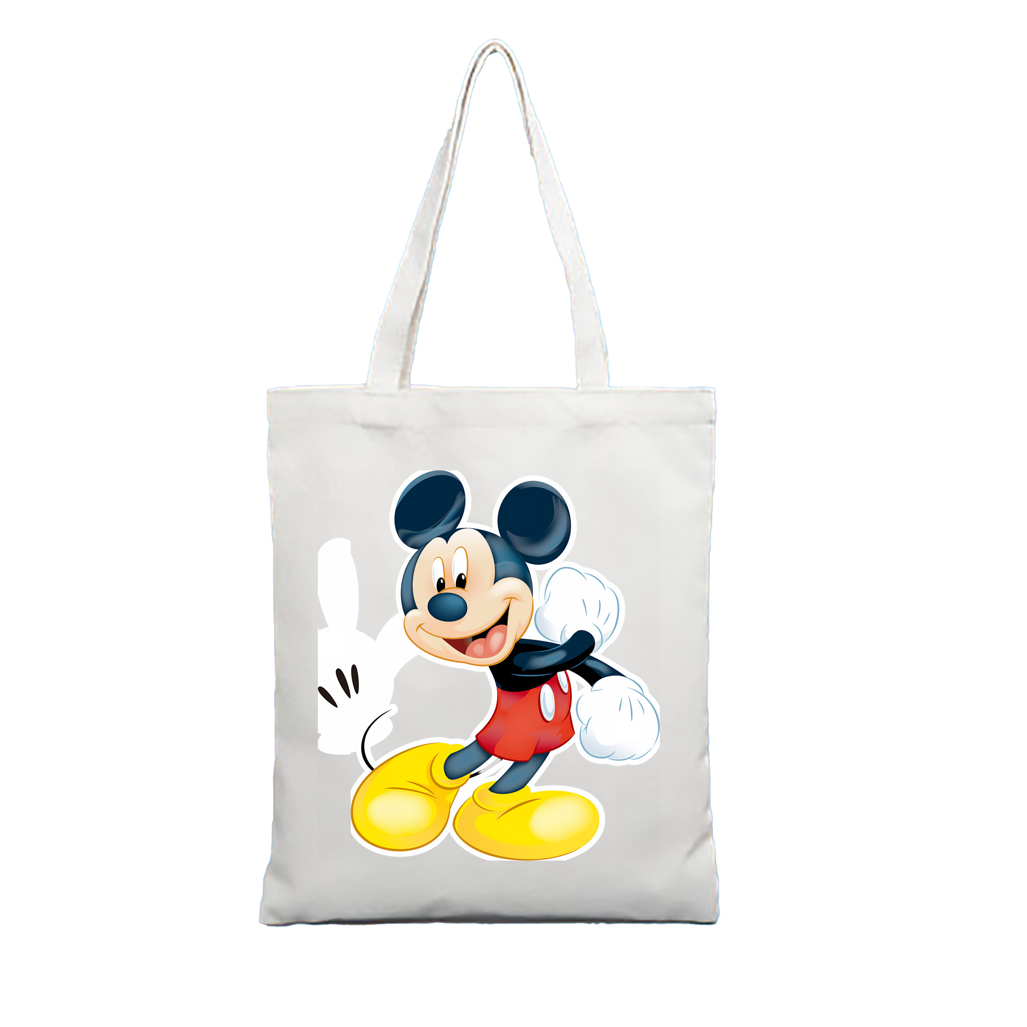 （画像用） ミッキーマウス Mickey Mouse 縦型キャンバス生地手提げバッグ　トートバッグ