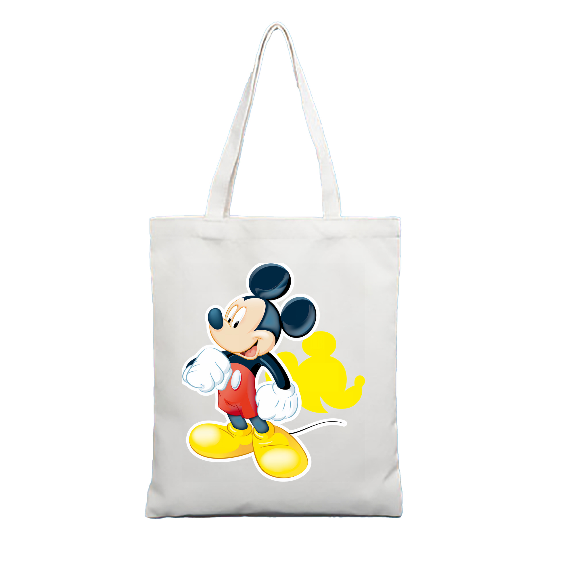 （画像用） ミッキーマウス Mickey Mouse 縦型キャンバス生地手提げバッグ　トートバッグ