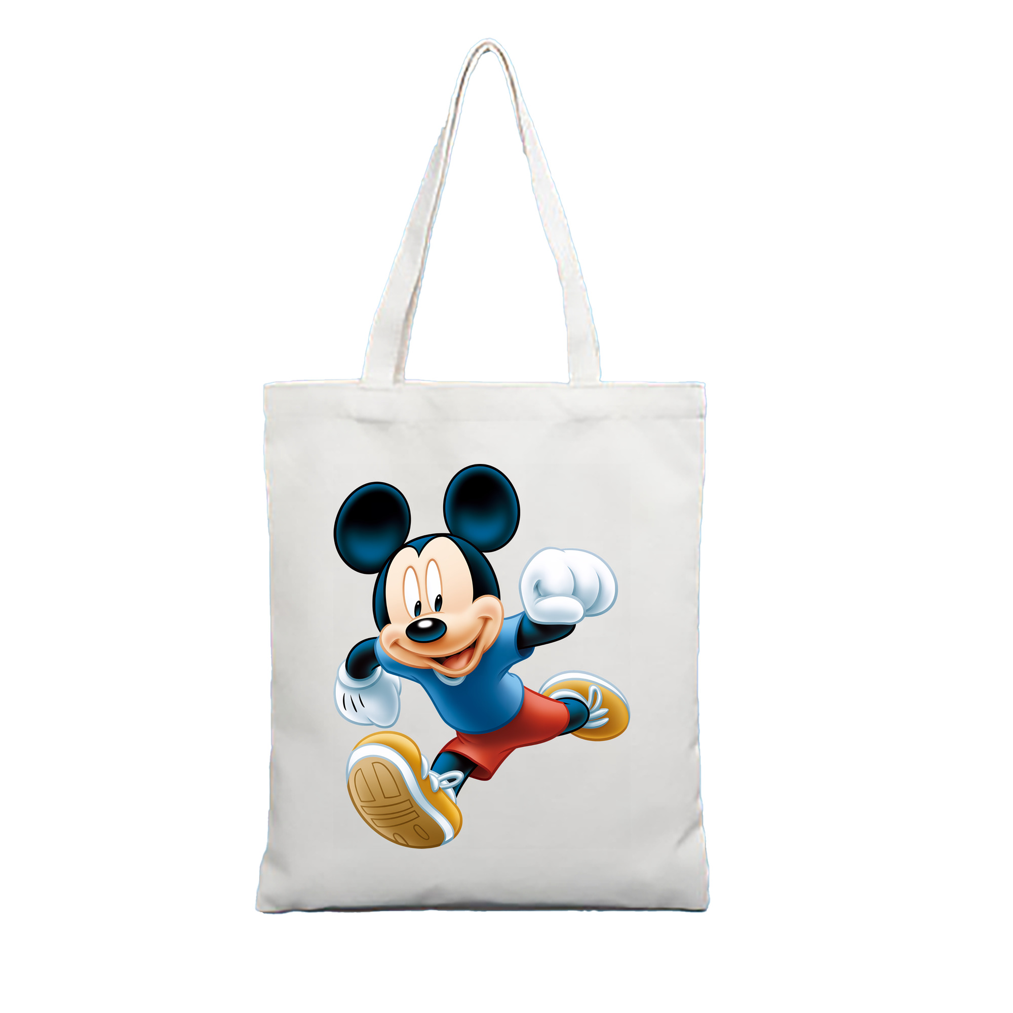 （画像用） ミッキーマウス Mickey Mouse 縦型キャンバス生地手提げバッグ　トートバッグ
