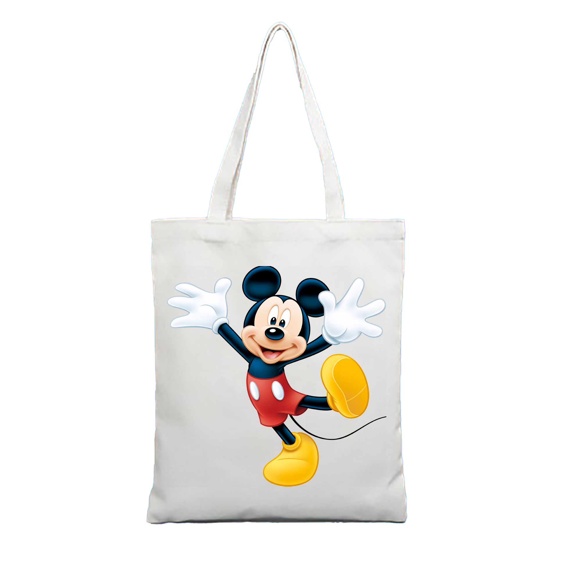 （画像用） ミッキーマウス Mickey Mouse 縦型キャンバス生地手提げバッグ　トートバッグ