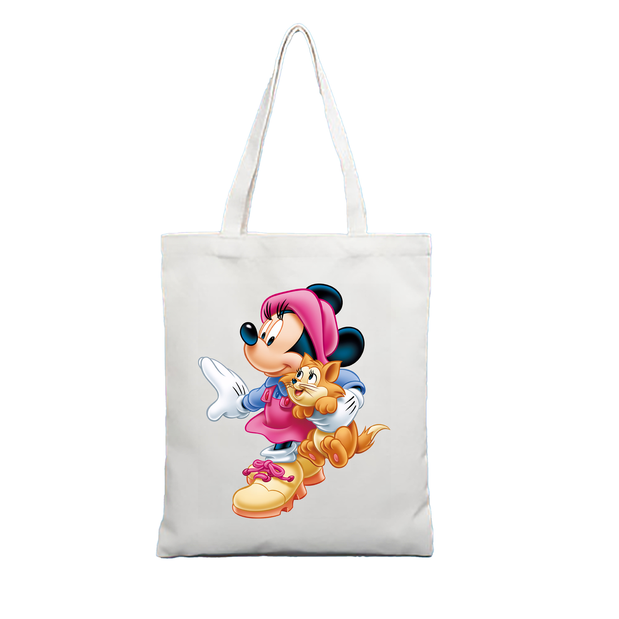 （画像用） ミッキーマウス Mickey Mouse 縦型キャンバス生地手提げバッグ　トートバッグ