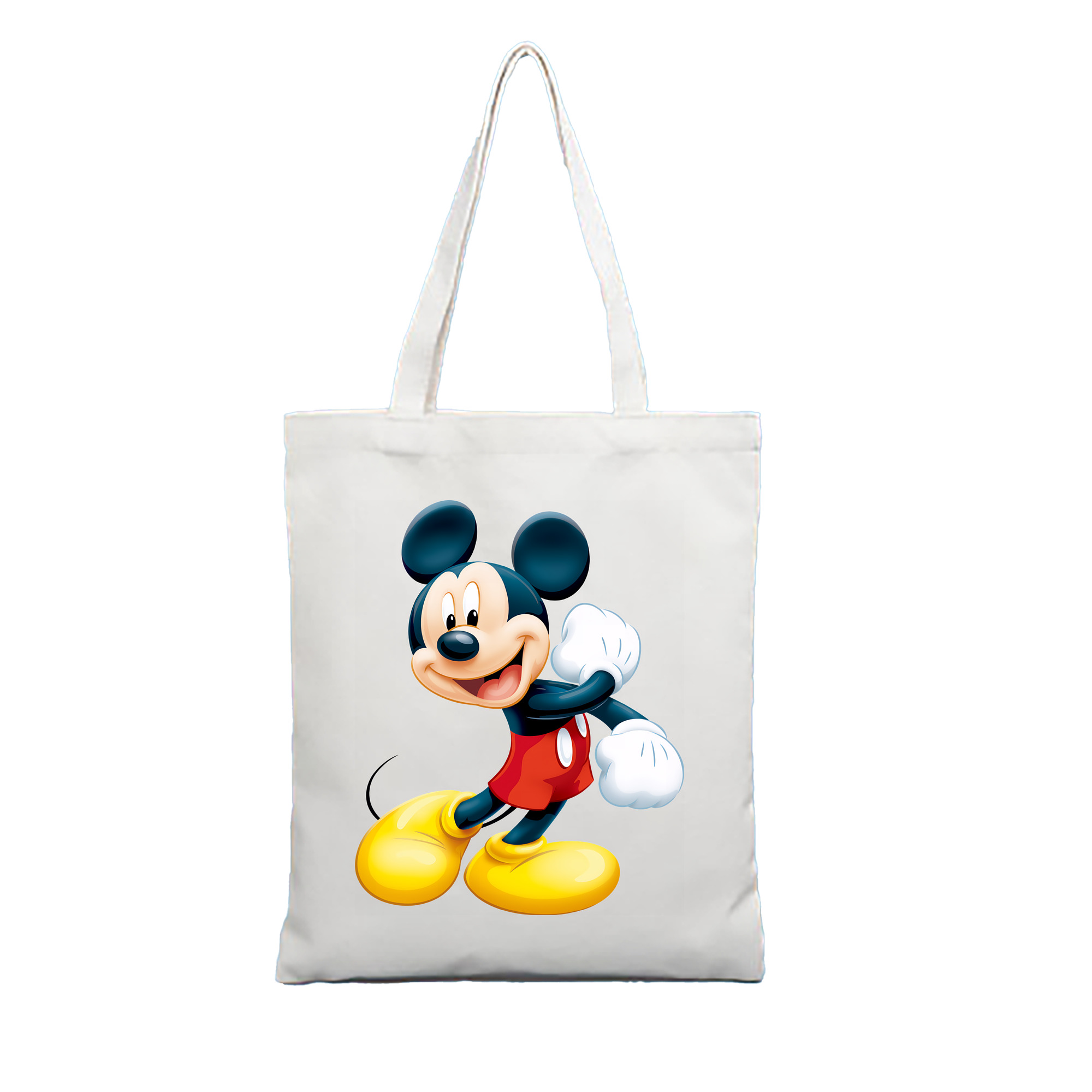 （画像用） ミッキーマウス Mickey Mouse 縦型キャンバス生地手提げバッグ　トートバッグ