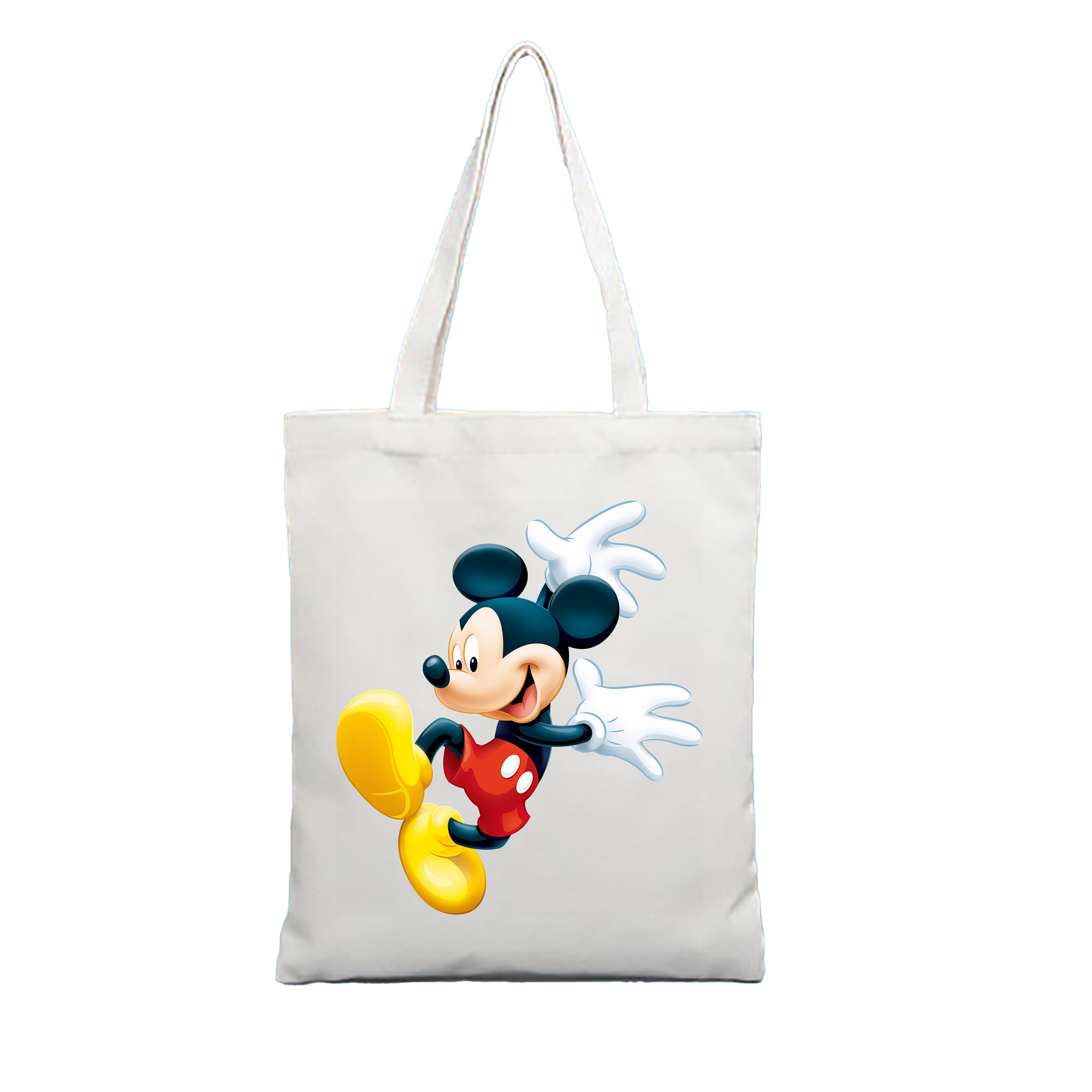（画像用） ミッキーマウス Mickey Mouse 縦型キャンバス生地手提げバッグ　トートバッグ