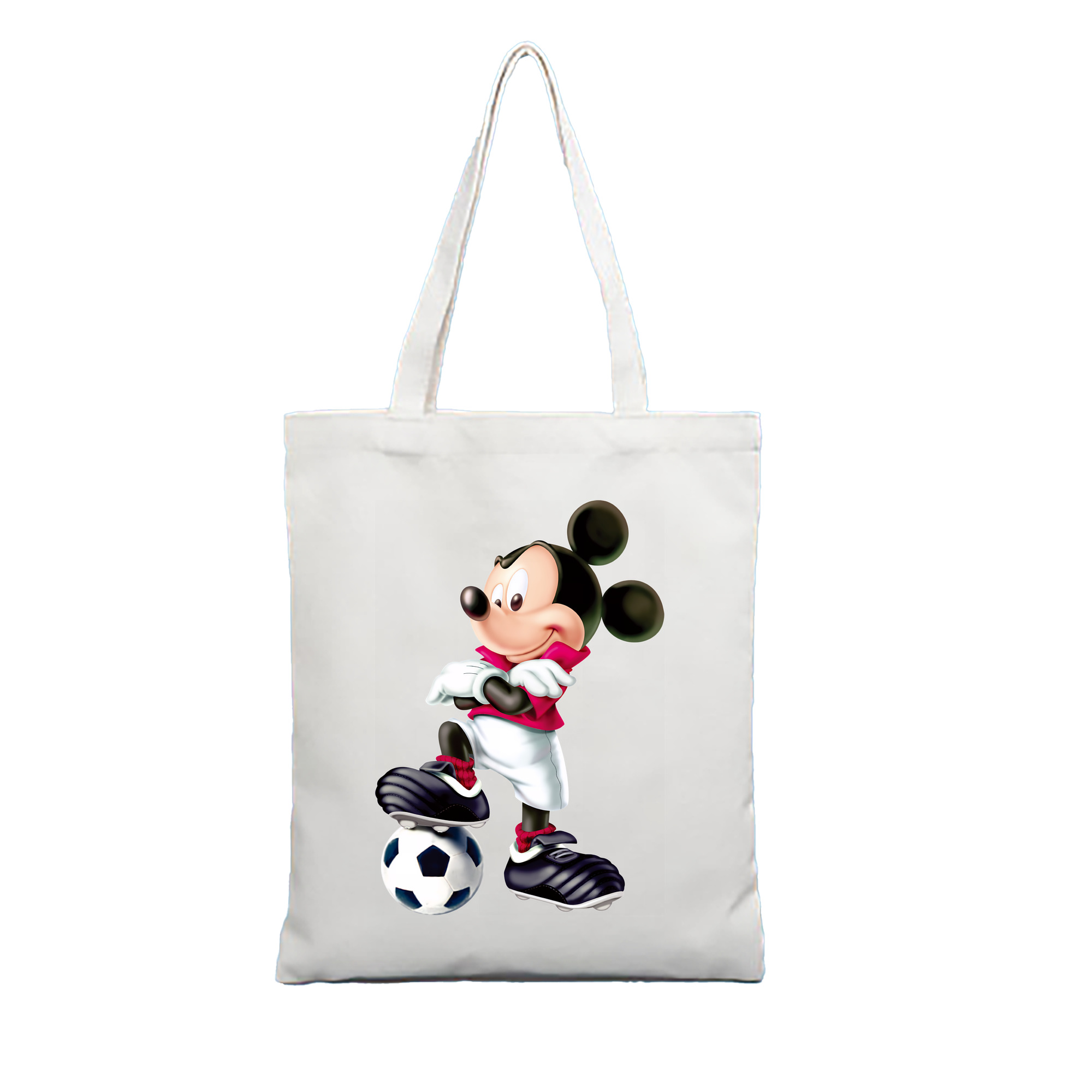 （画像用） ミッキーマウス Mickey Mouse 縦型キャンバス生地手提げバッグ　トートバッグ