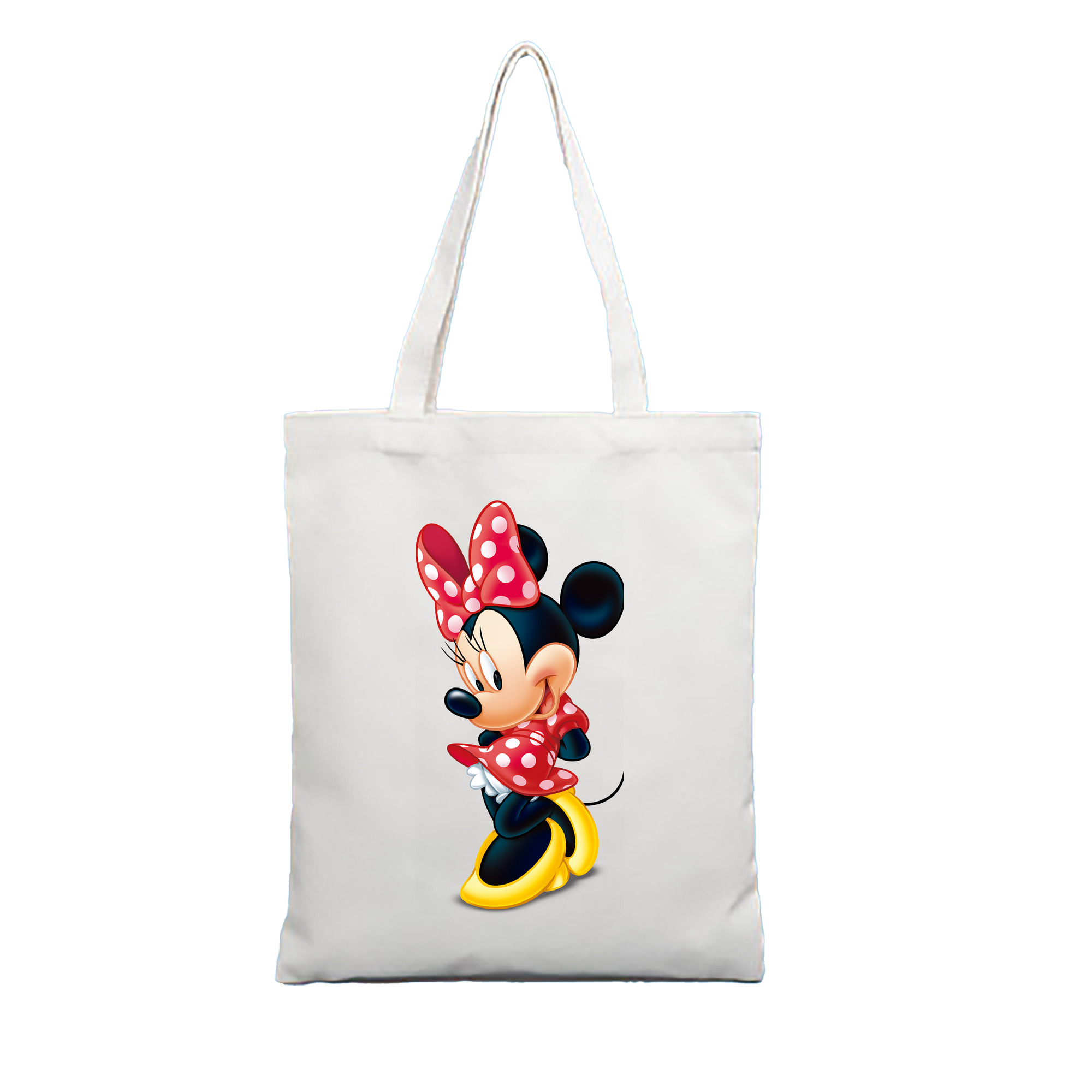 （画像用） ミッキーマウス Mickey Mouse 縦型キャンバス生地手提げバッグ　トートバッグ