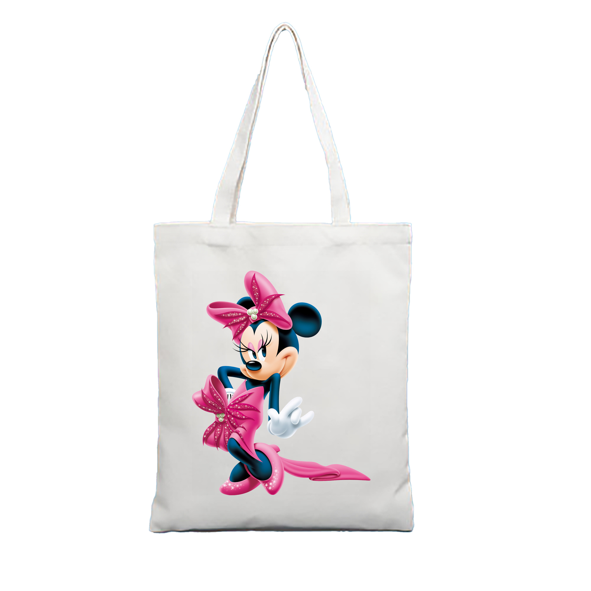 （画像用） ミッキーマウス Mickey Mouse 縦型キャンバス生地手提げバッグ　トートバッグ