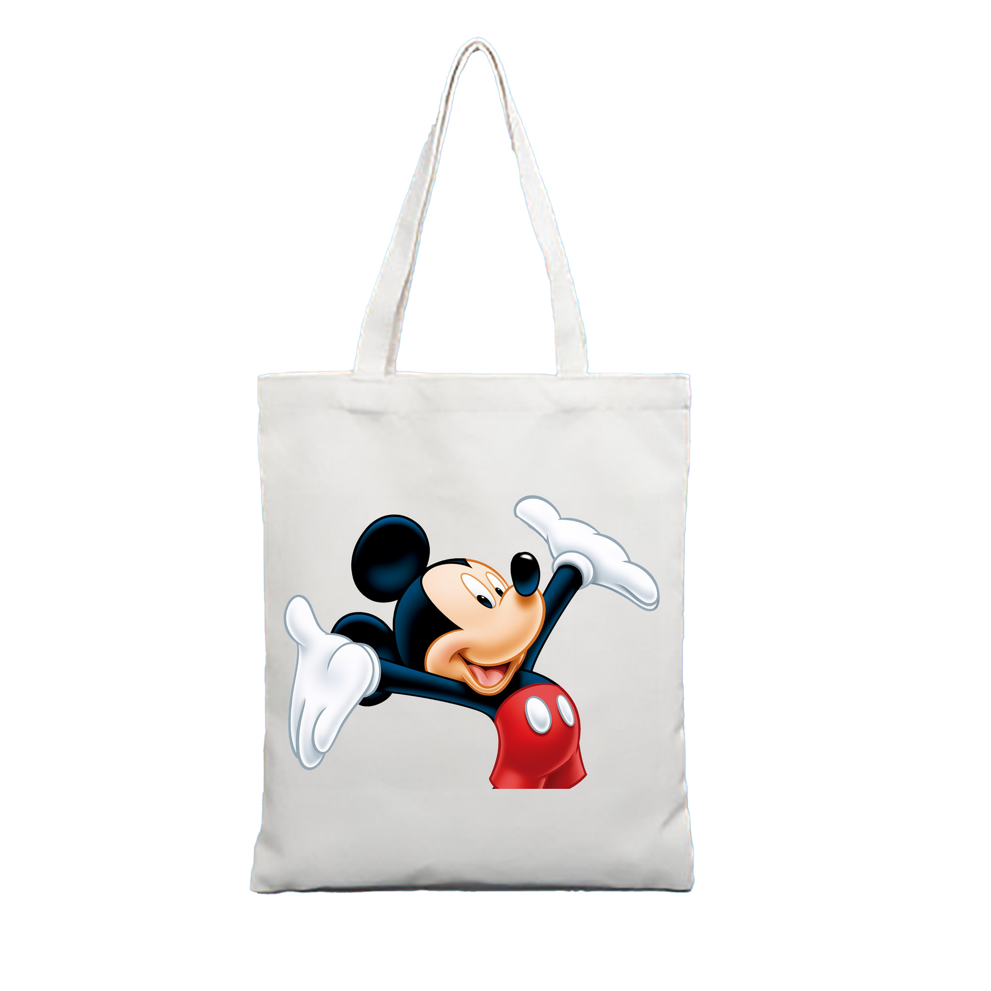 （画像用） ミッキーマウス Mickey Mouse 縦型キャンバス生地手提げバッグ　トートバッグ