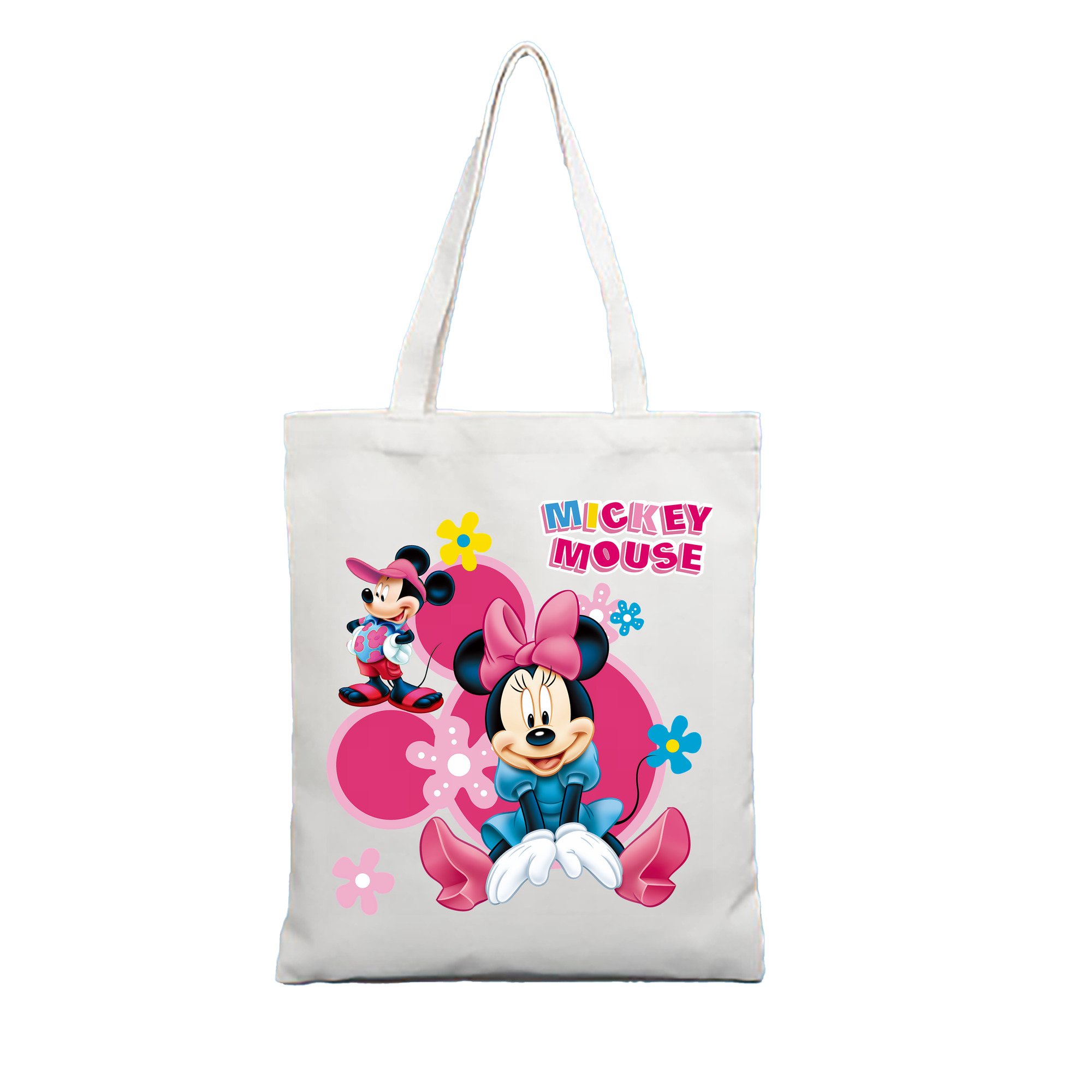 （画像用） ミッキーマウス Mickey Mouse 縦型キャンバス生地手提げバッグ　トートバッグ