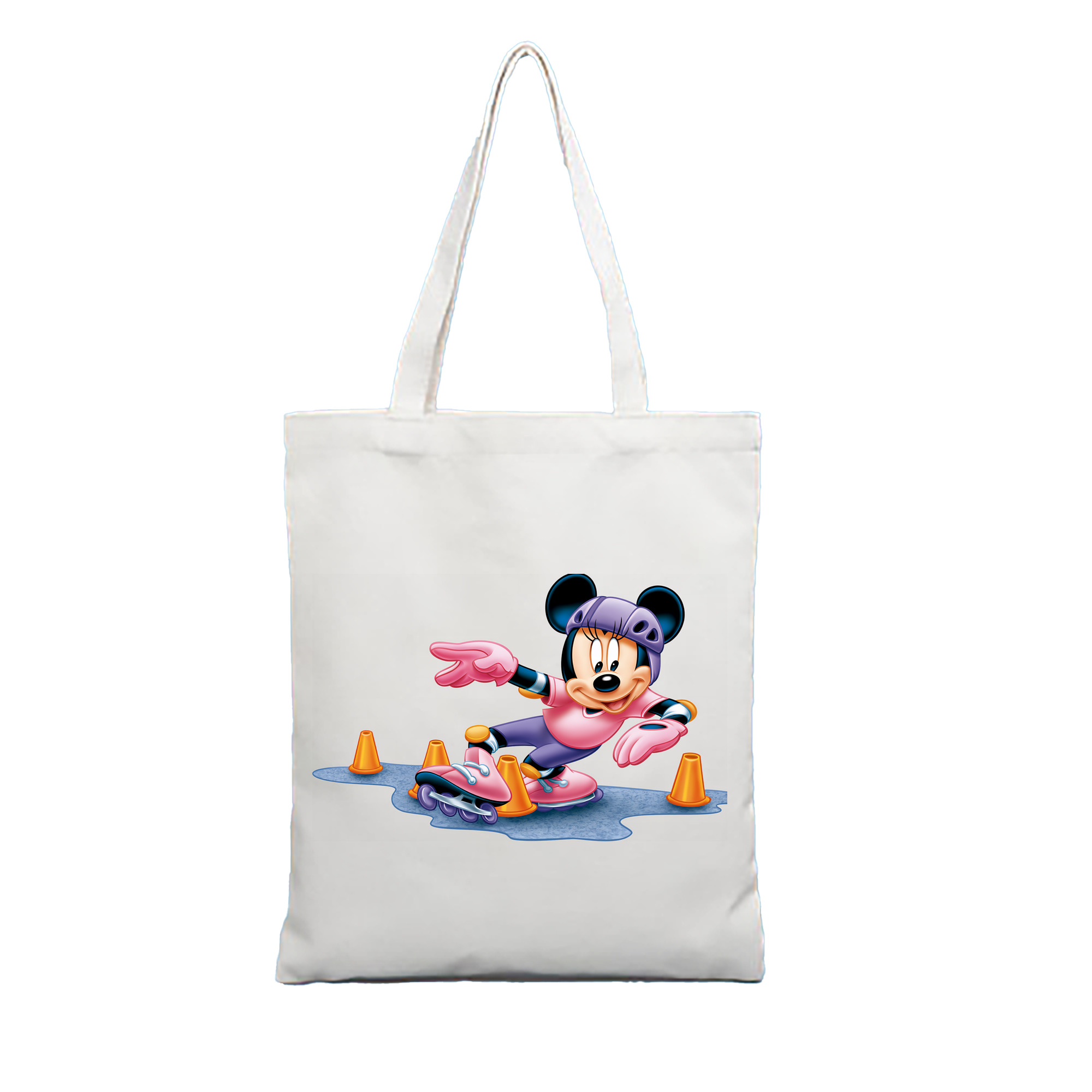 （画像用） ミッキーマウス Mickey Mouse 縦型キャンバス生地手提げバッグ　トートバッグ