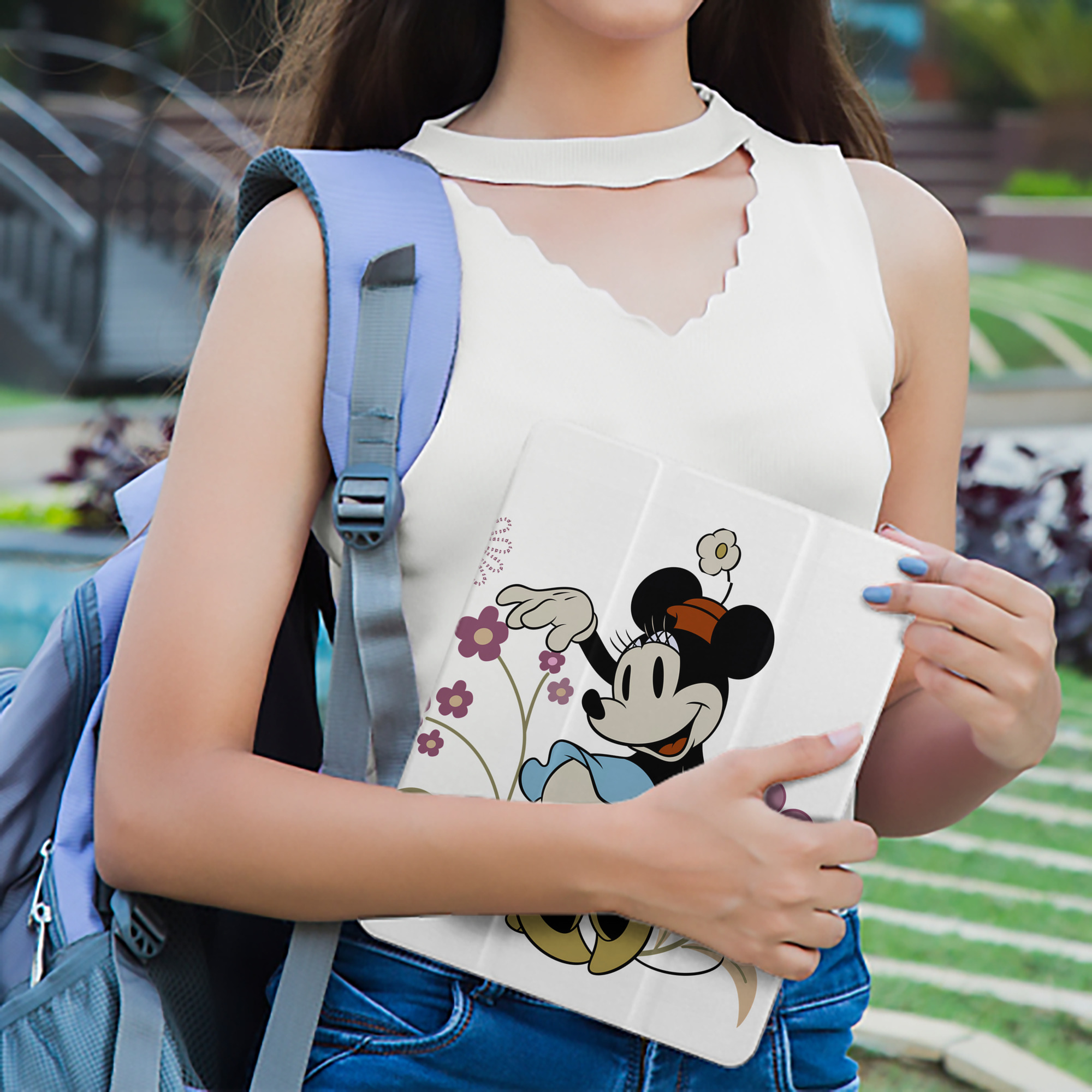 ミッキーマウス Mickey Mouse IPad ケース ペン収納付き 三つ折りスタンド PUレザー×シリコン 対応機種9.5/10.5/10.9インチ