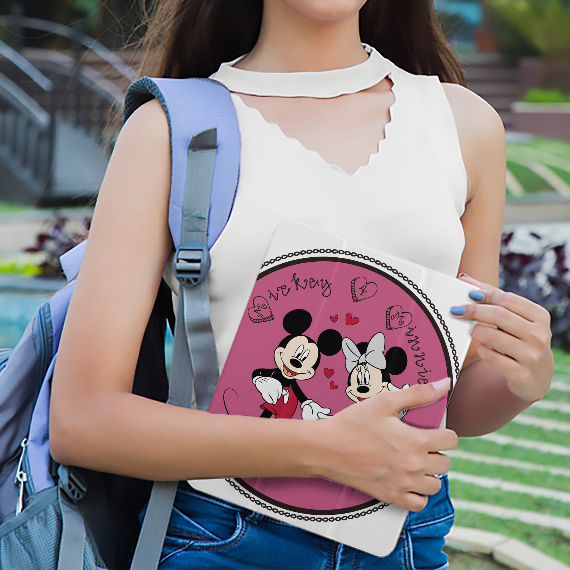 ミッキーマウス Mickey Mouse IPad ケース ペン収納付き 三つ折りスタンド PUレザー×シリコン 対応機種9.5/10.5/10.9インチ