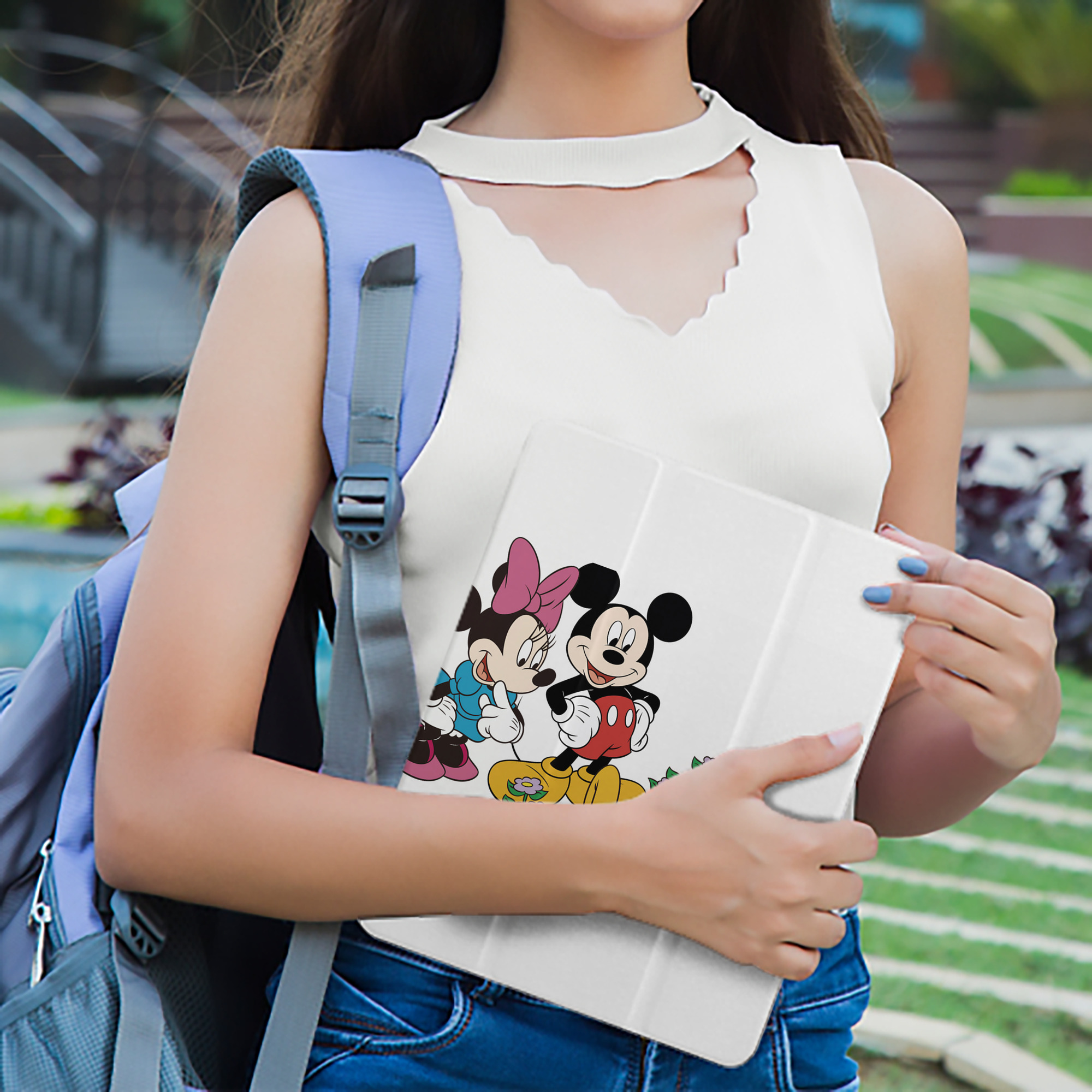 ミッキーマウス Mickey Mouse IPad ケース ペン収納付き 三つ折りスタンド PUレザー×シリコン 対応機種9.5/10.5/10.9インチ