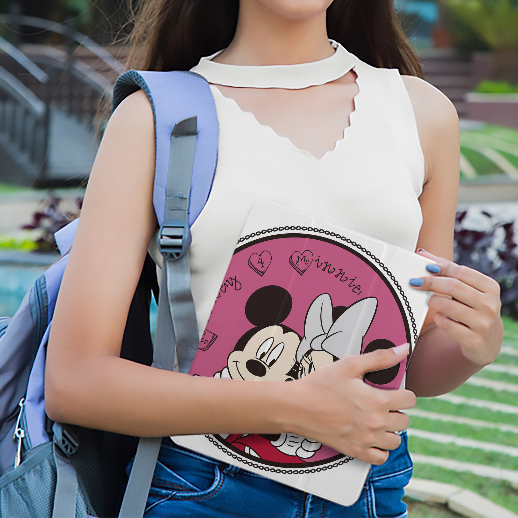 ミッキーマウス Mickey Mouse IPad ケース ペン収納付き 三つ折りスタンド PUレザー×シリコン 対応機種9.5/10.5/10.9インチ