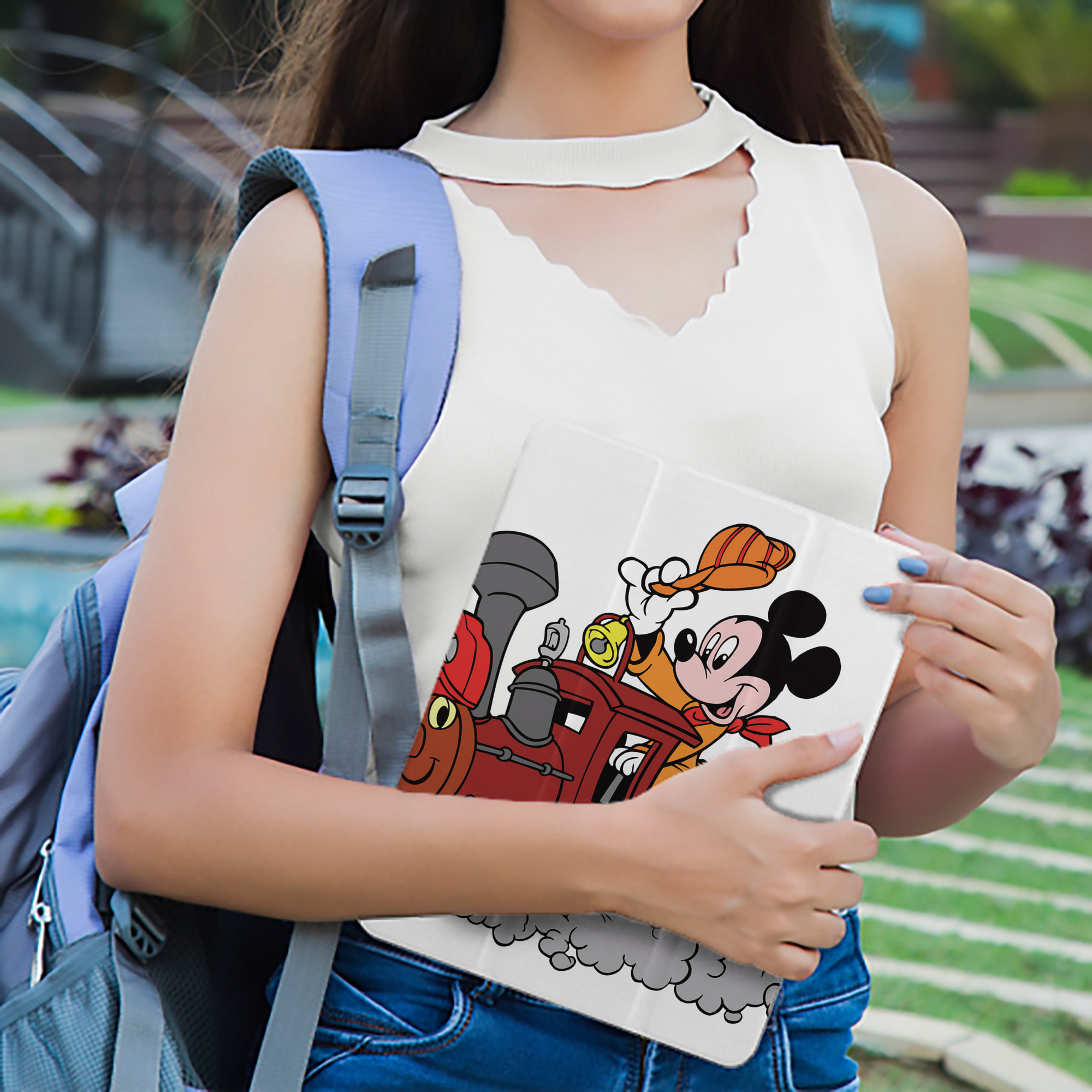 ミッキーマウス Mickey Mouse IPad ケース ペン収納付き 三つ折りスタンド PUレザー×シリコン 対応機種9.5/10.5/10.9インチ