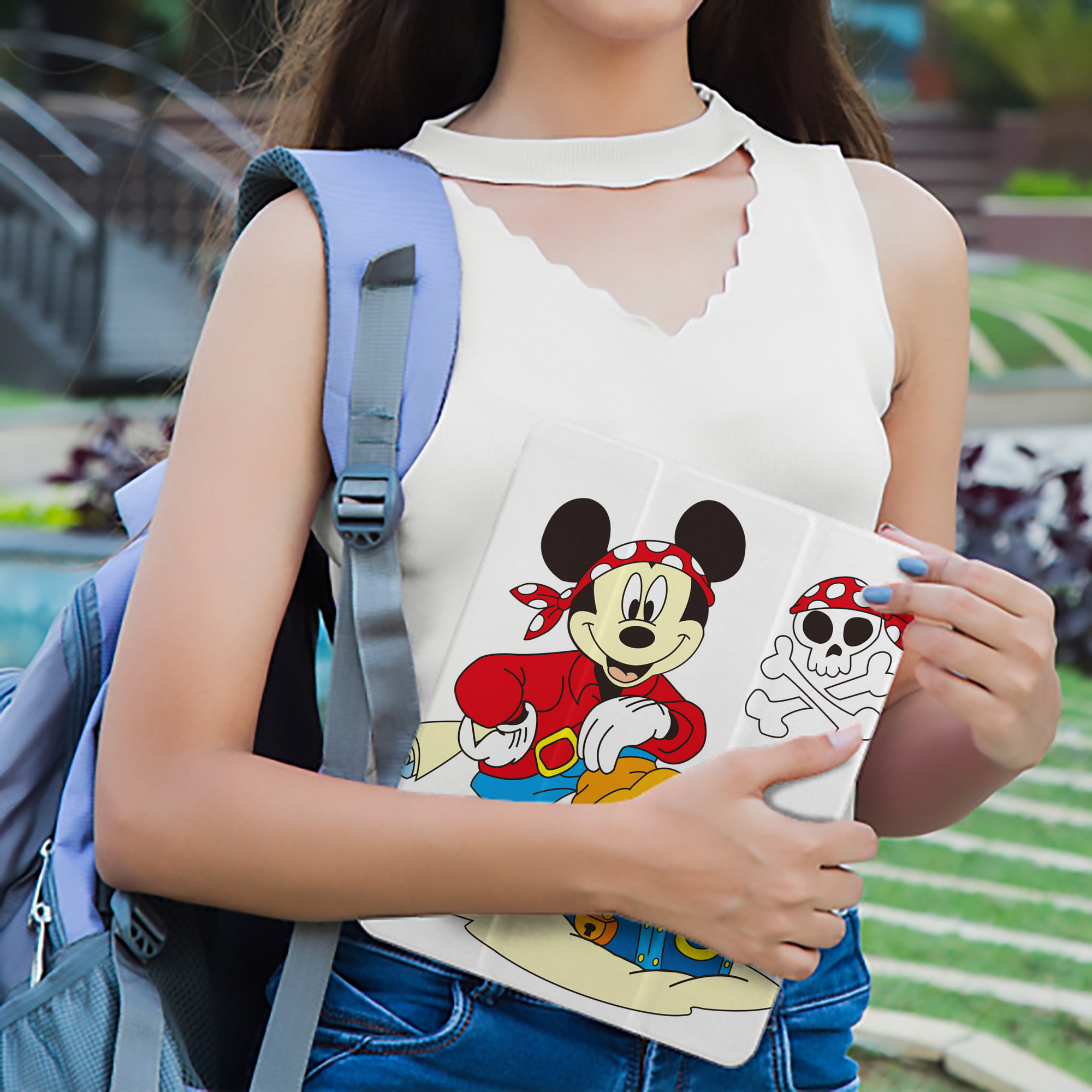 ミッキーマウス Mickey Mouse IPad ケース ペン収納付き 三つ折りスタンド PUレザー×シリコン 対応機種9.5/10.5/10.9インチ