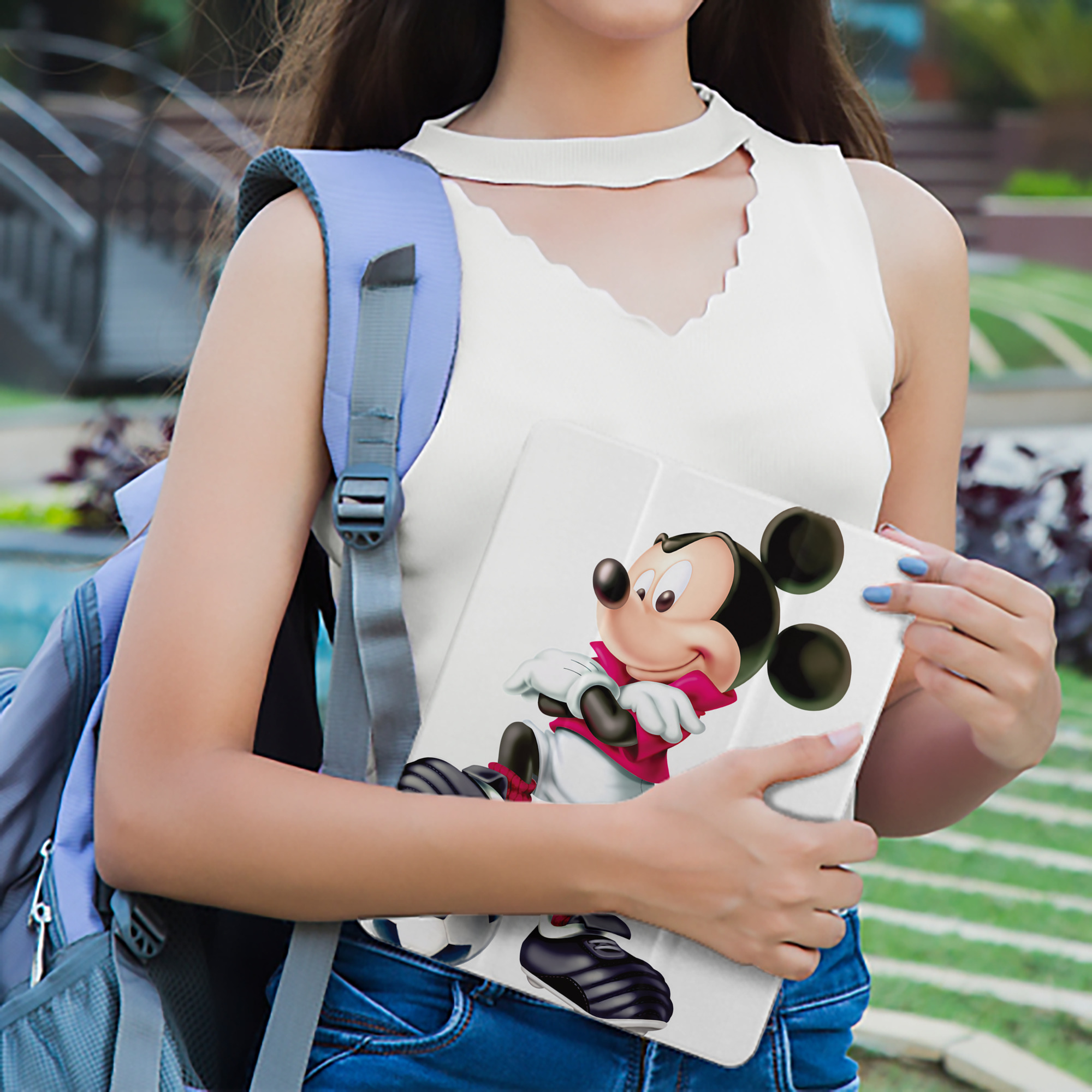 ミッキーマウス Mickey Mouse IPad ケース ペン収納付き 三つ折りスタンド PUレザー×シリコン 対応機種9.5/10.5/10.9インチ
