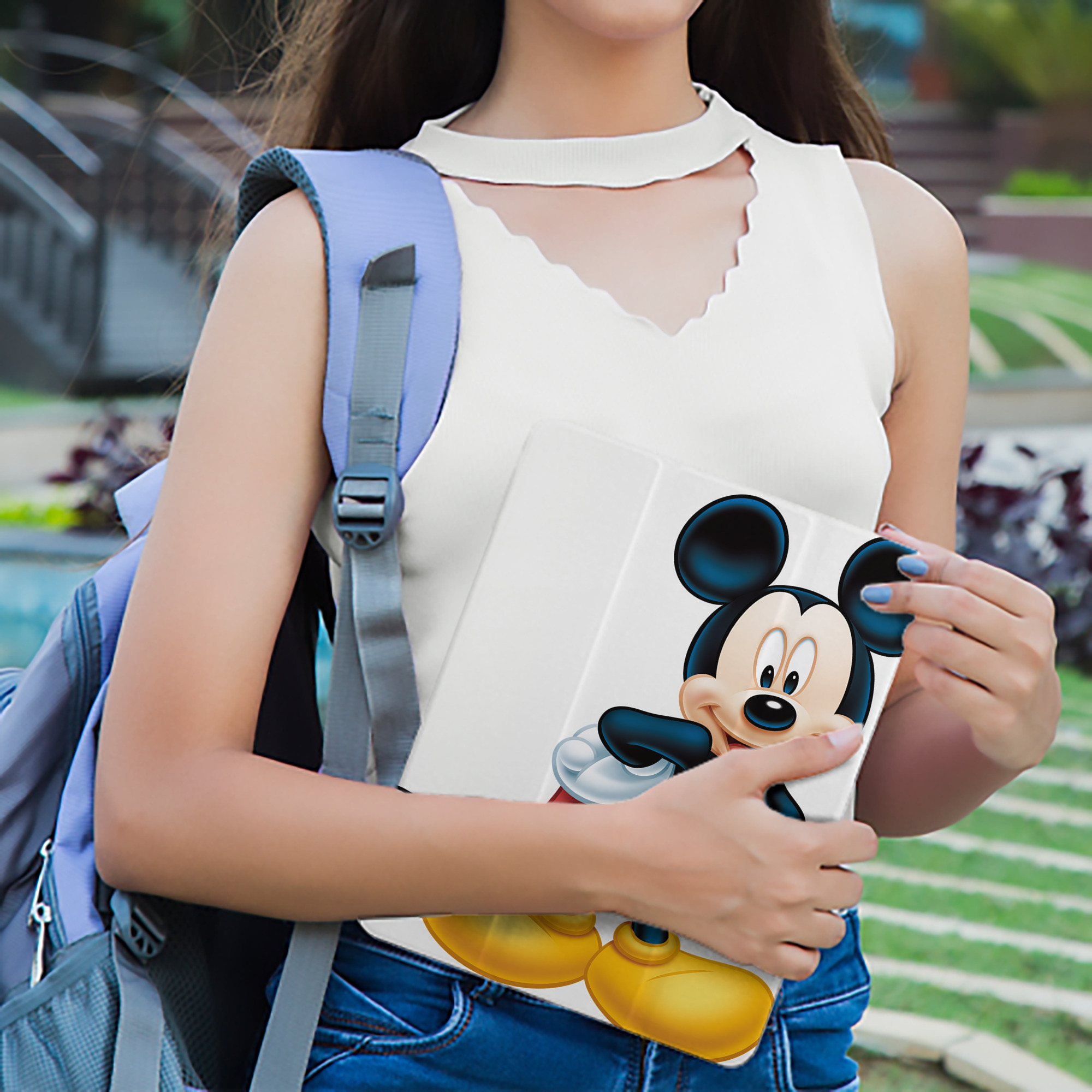 ミッキーマウス Mickey Mouse IPad ケース ペン収納付き 三つ折りスタンド PUレザー×シリコン 対応機種9.5/10.5/10.9インチ