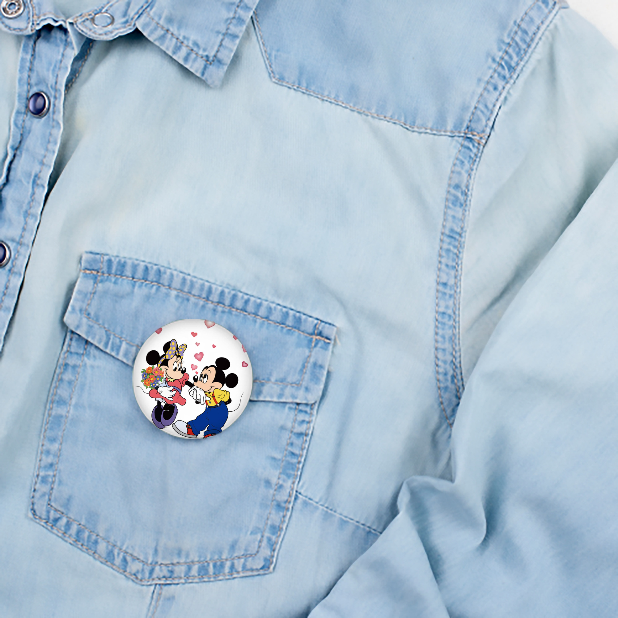 ミッキーマウス Mickey Mouse 6cm 缶バッジ 複数セット