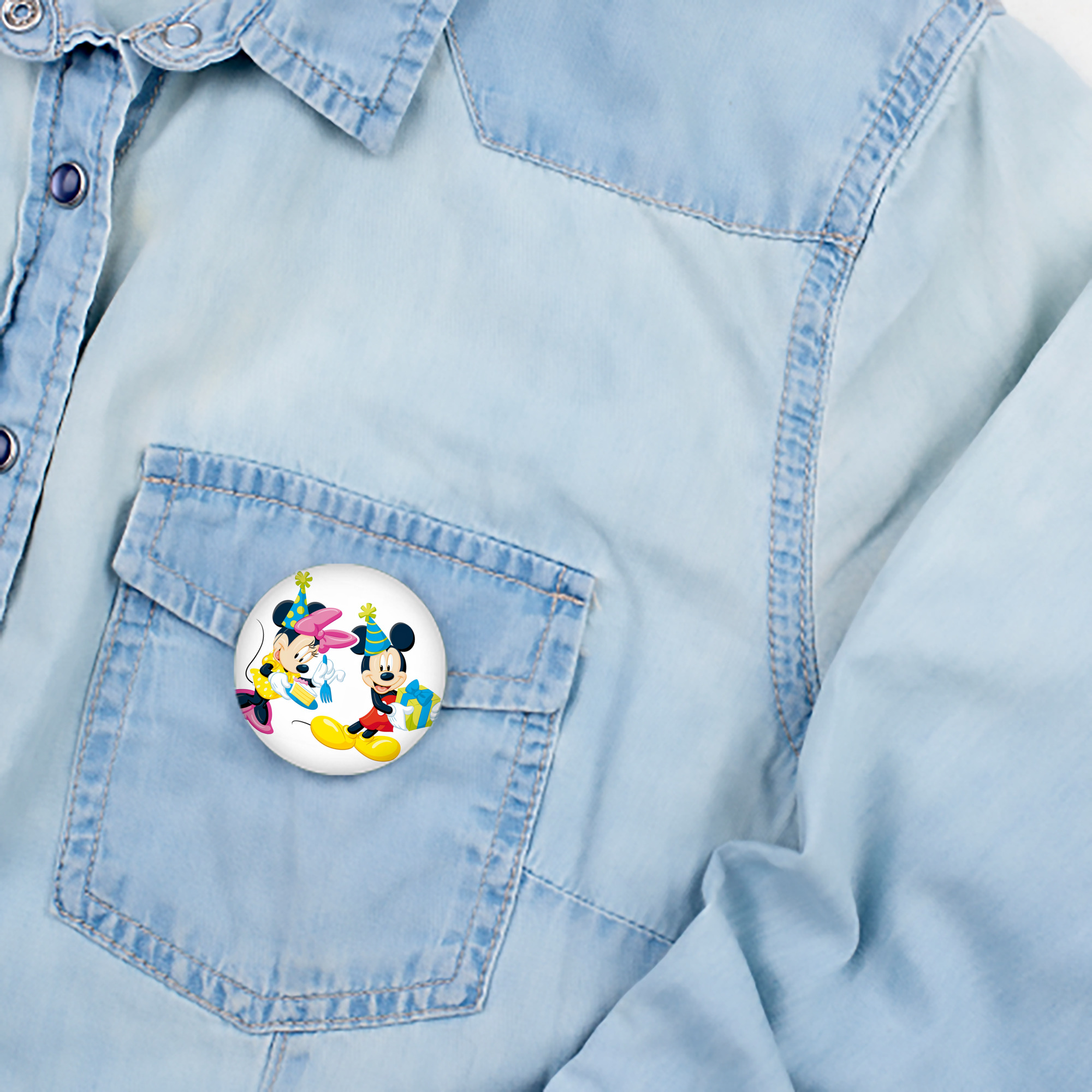 ミッキーマウス Mickey Mouse 6cm 缶バッジ 複数セット