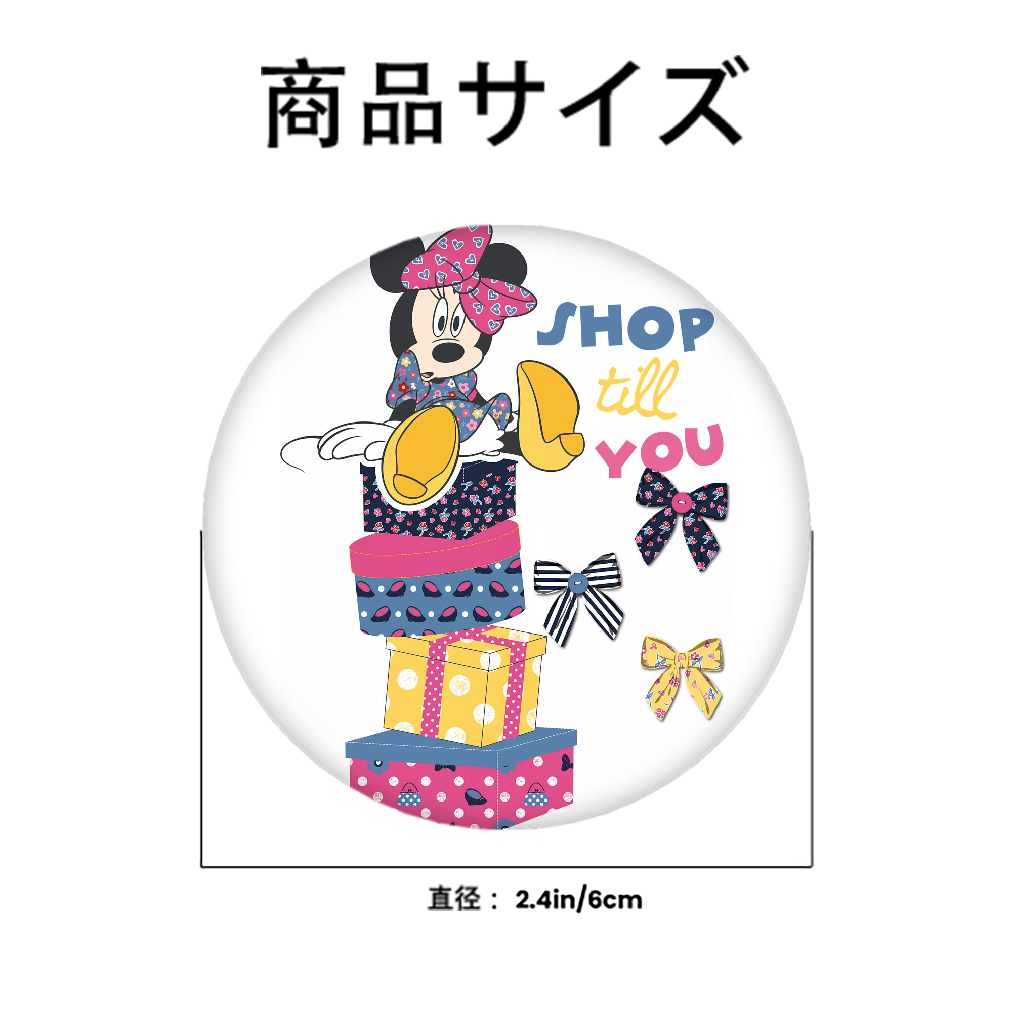ミッキーマウス Mickey Mouse 6cm 缶バッジ 複数セット